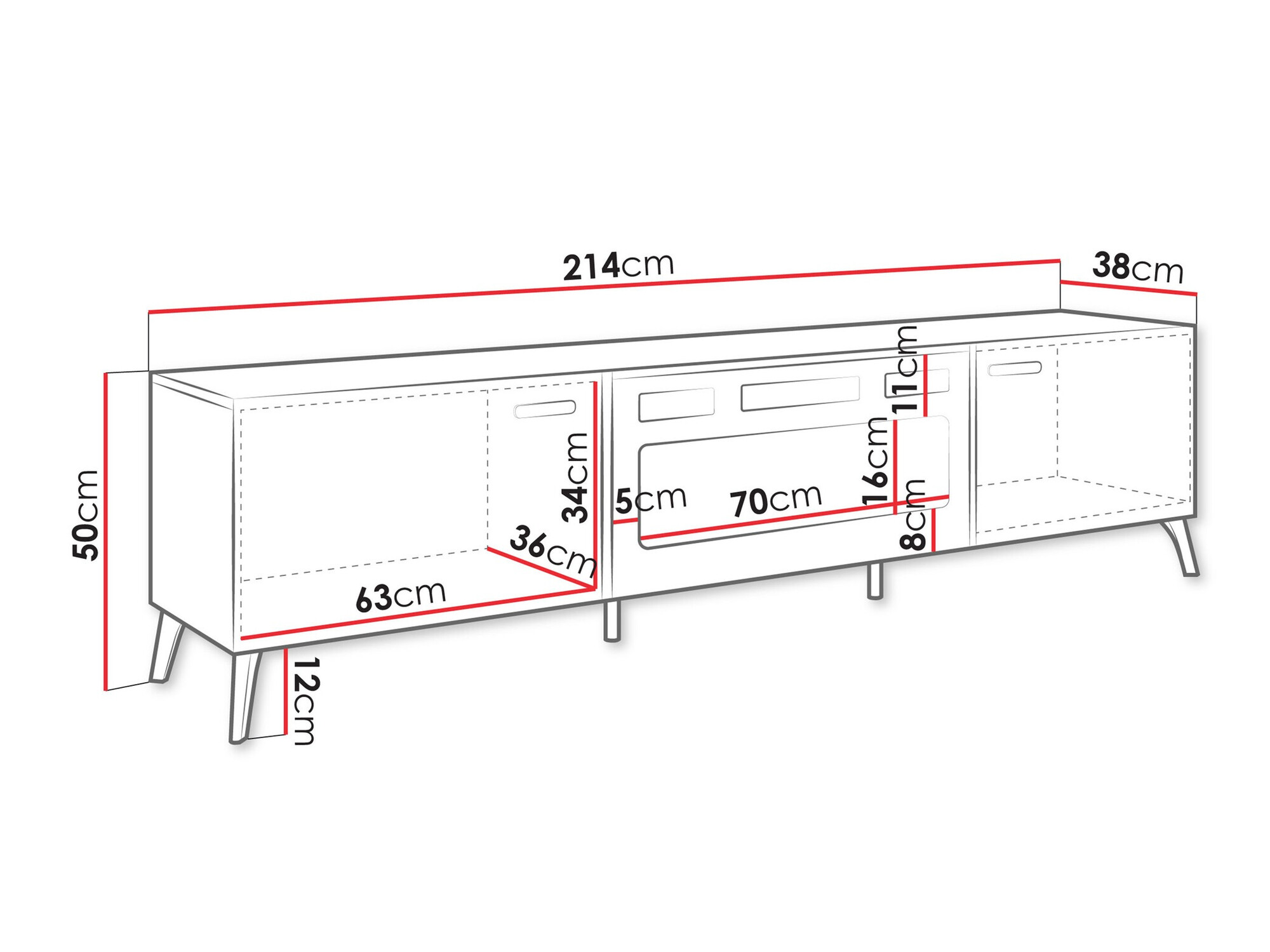 Mobile porta TV Comfivo Capella III (Bianco + Bianco lucido)