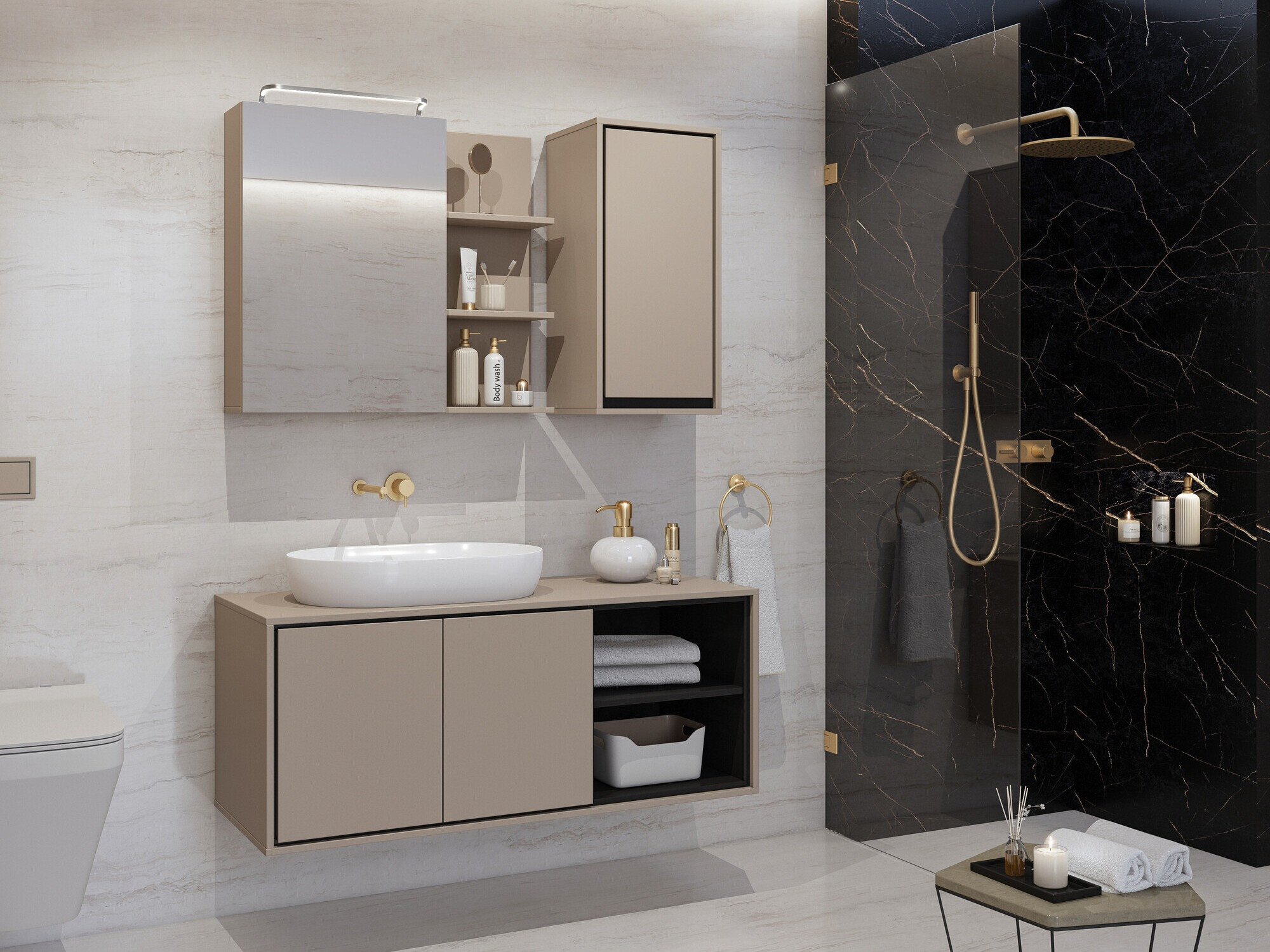 Armadietto a specchio da bagno Tecavu 102 (Congo)