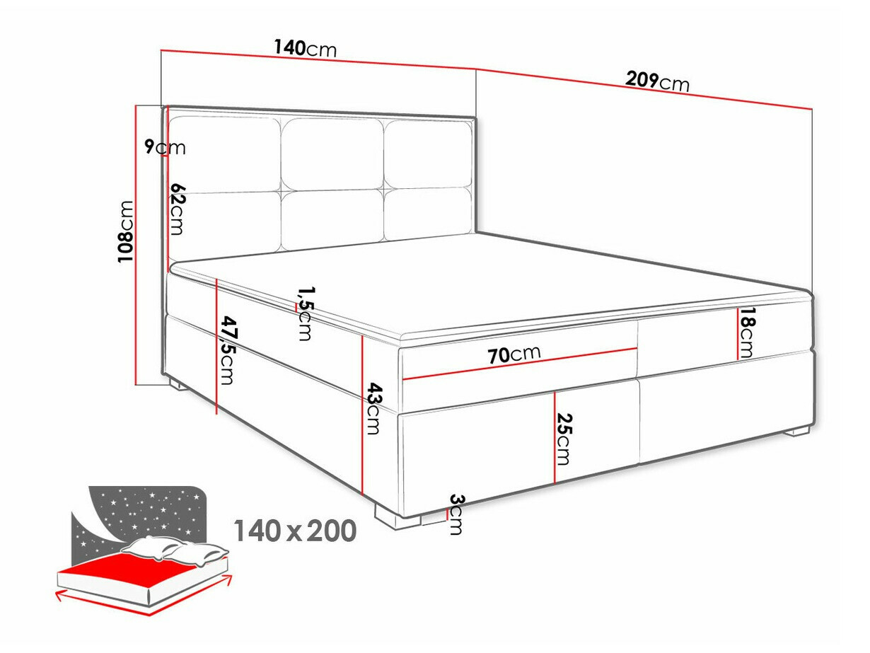 Letto continentale Stamford 103 (Itaka 11)