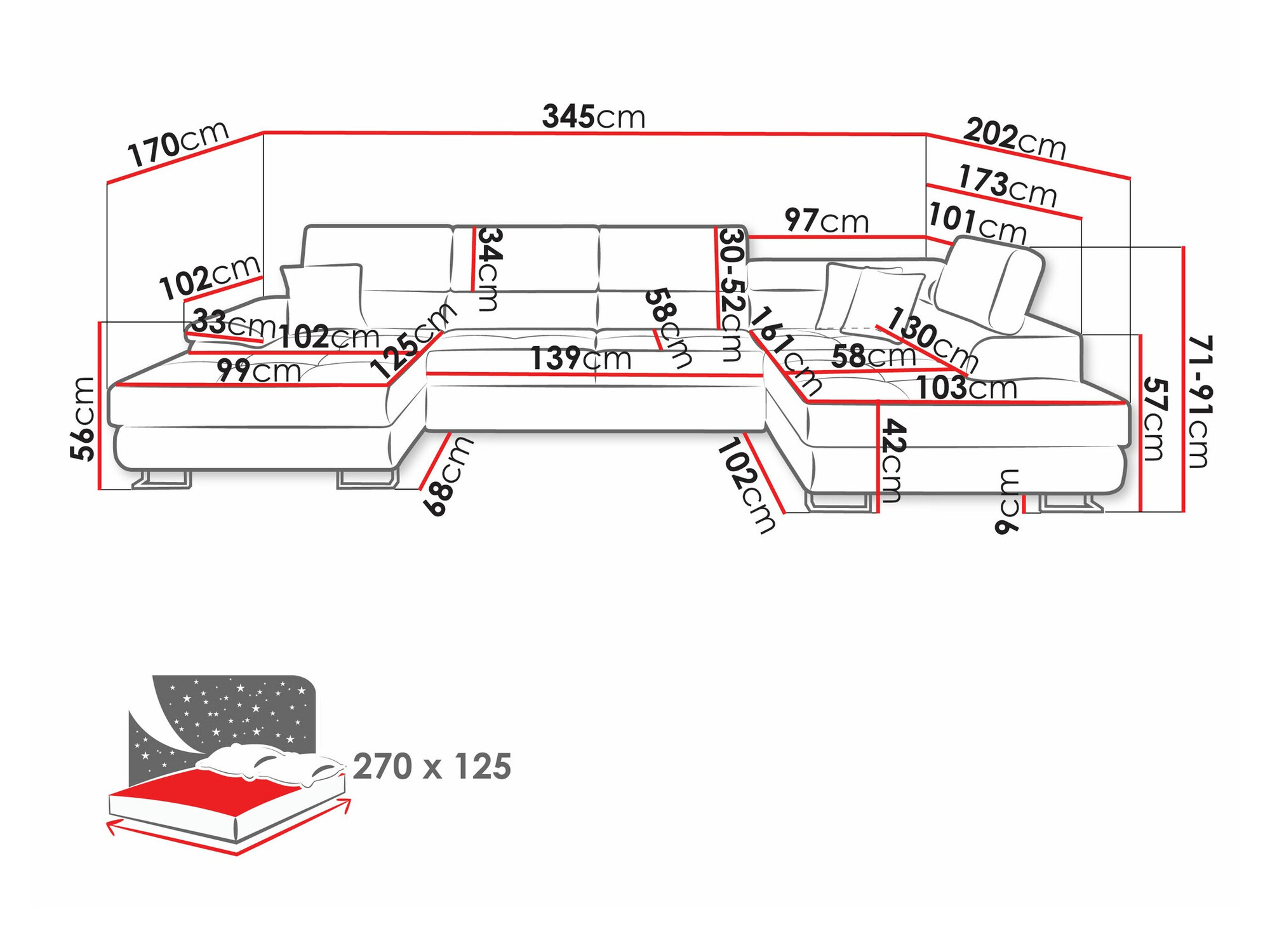 Divano angolare Comfivo Ruta IV (Soft 017 + Lux 05)