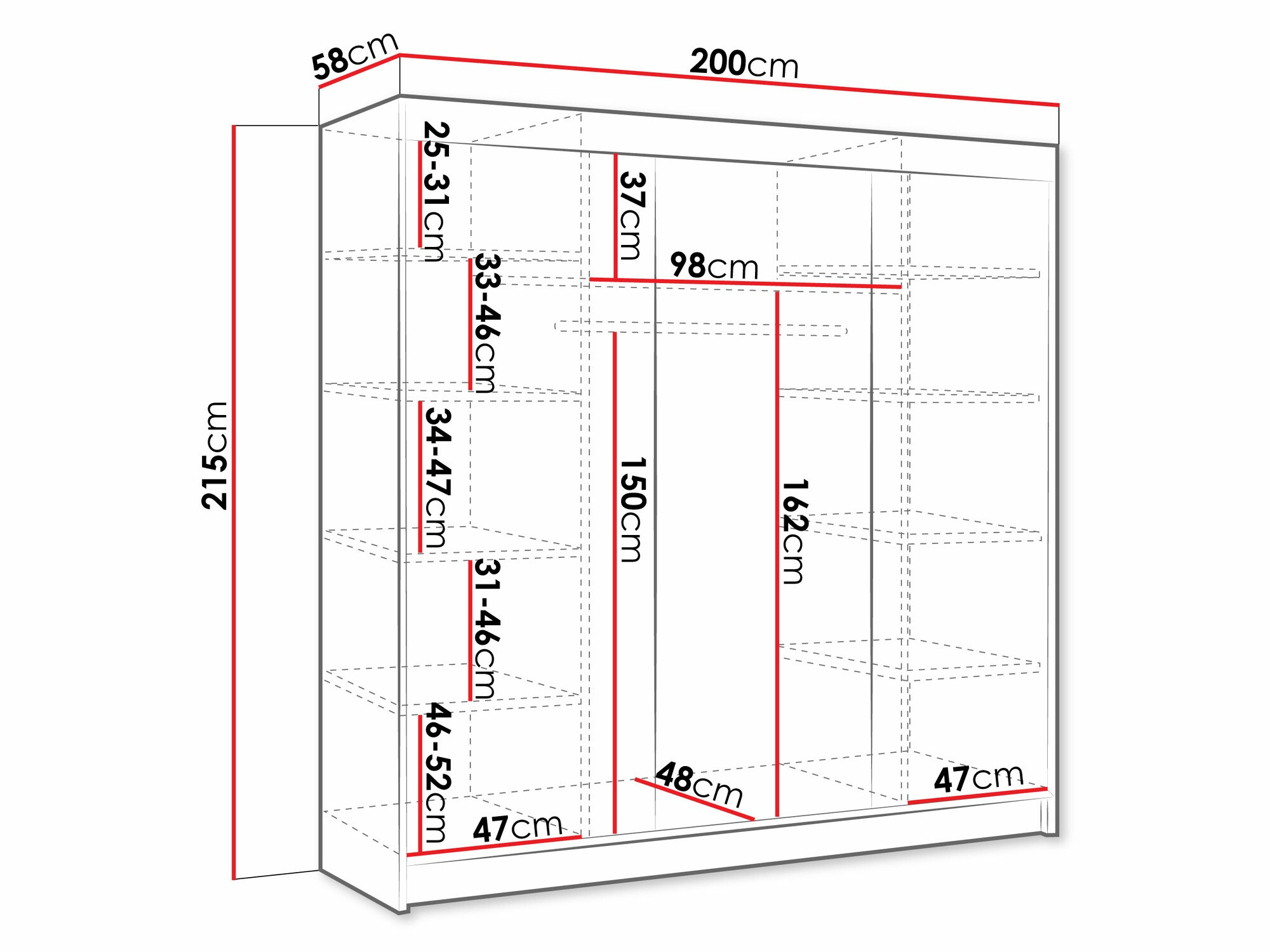 Armadio Closico Durion III (Nero)