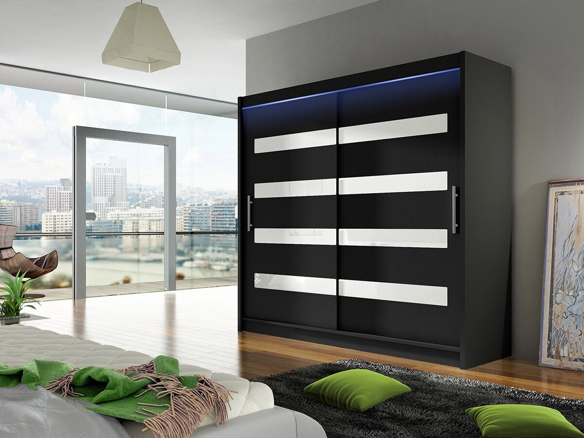 Armadio Closico Pallor XI (Nero + Bianco lucido)