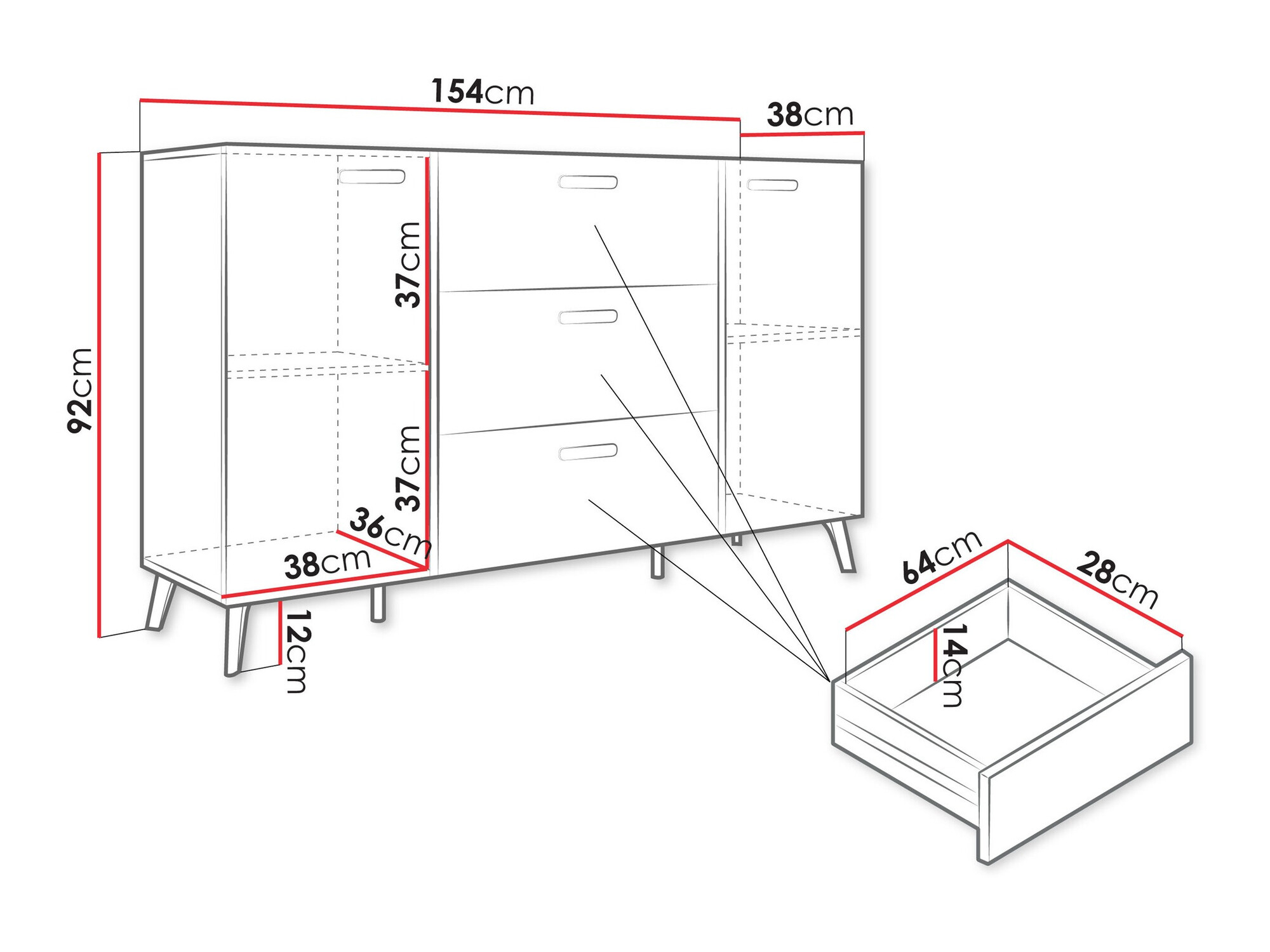 Cassettiera Comfivo Capella I (Cachemire + Cashmere lucido)