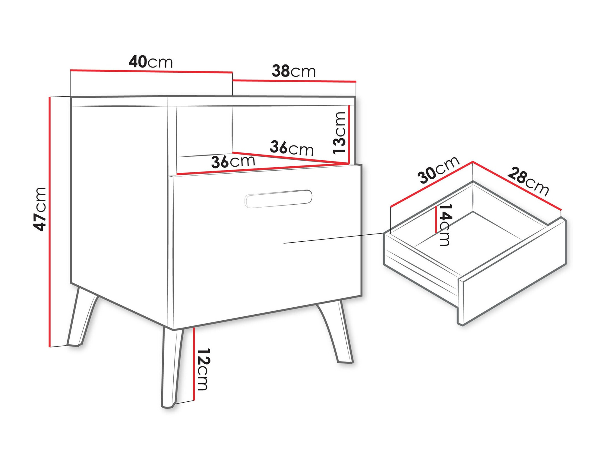 Comodino Comfivo Capella (Cachemire + Cashmere lucido)