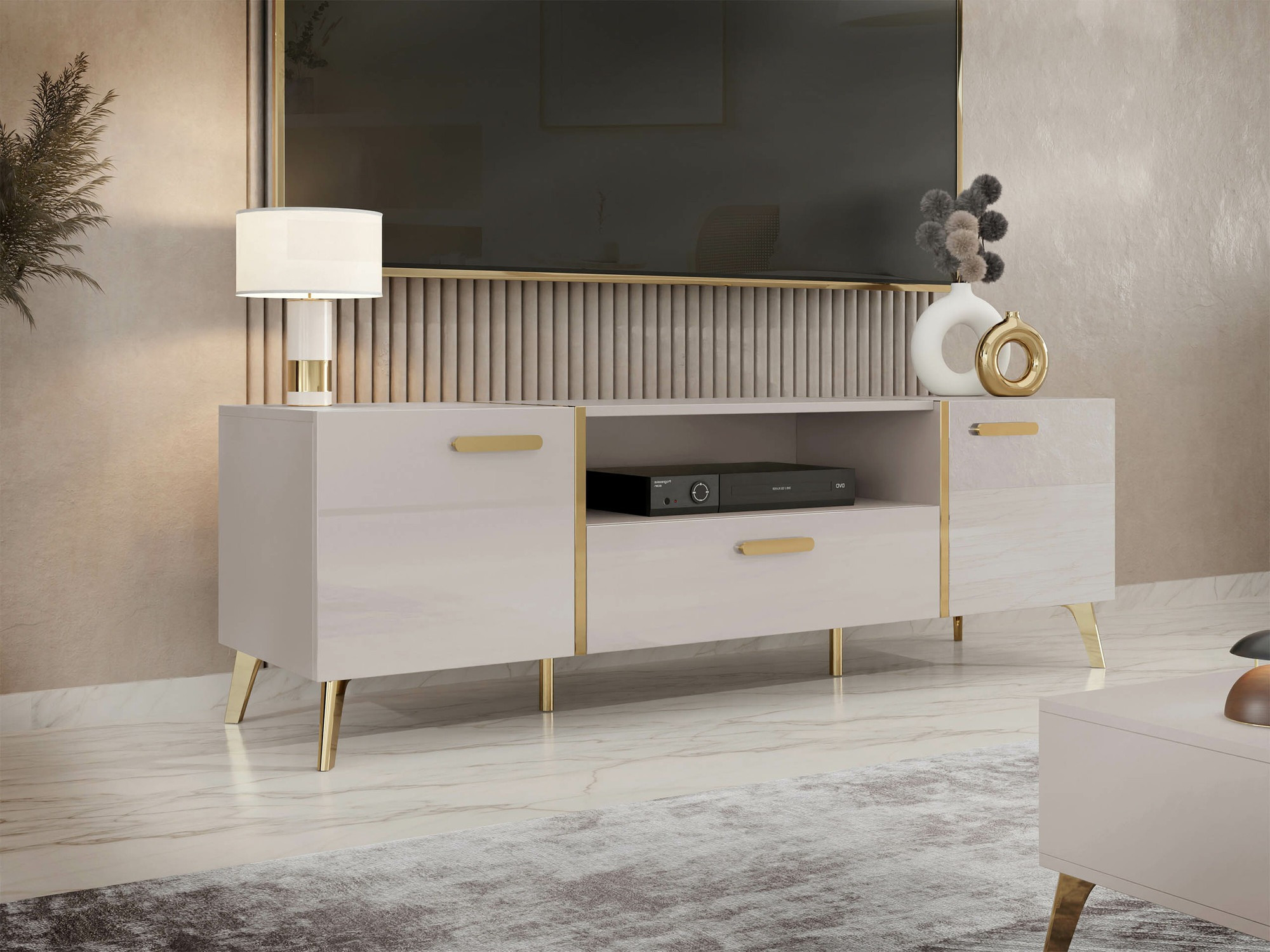 Mobile porta TV Comfivo Teslomo 113 (Cachemire + Cashmere lucido)