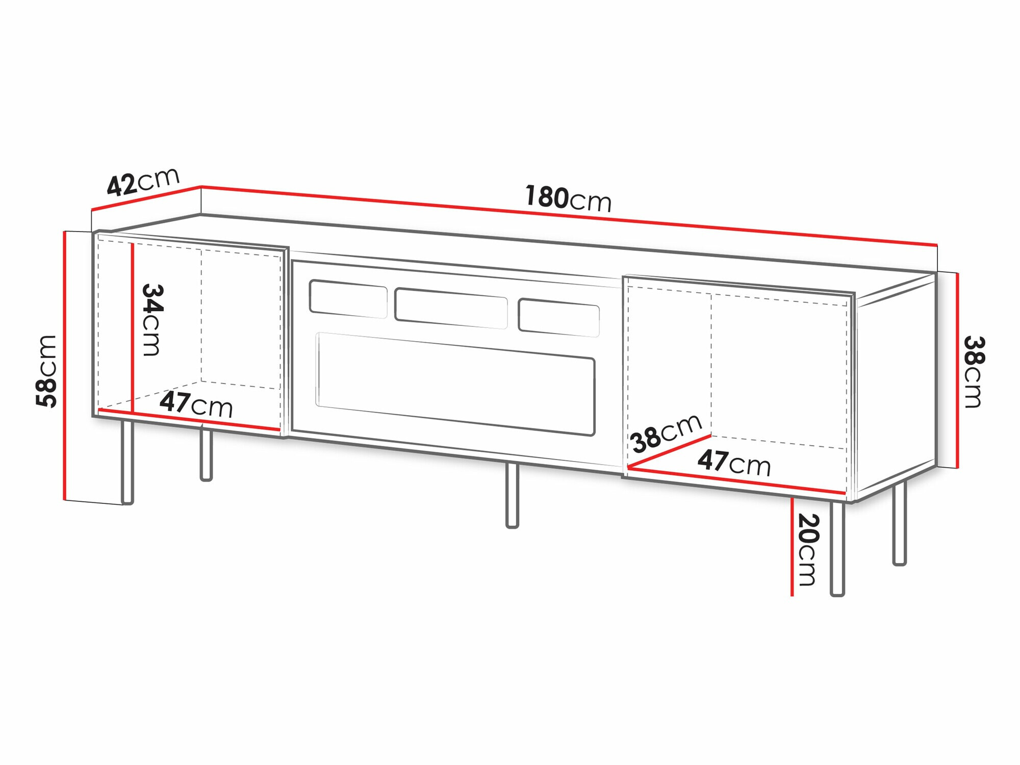Mobile porta TV Ratio (Bianco)