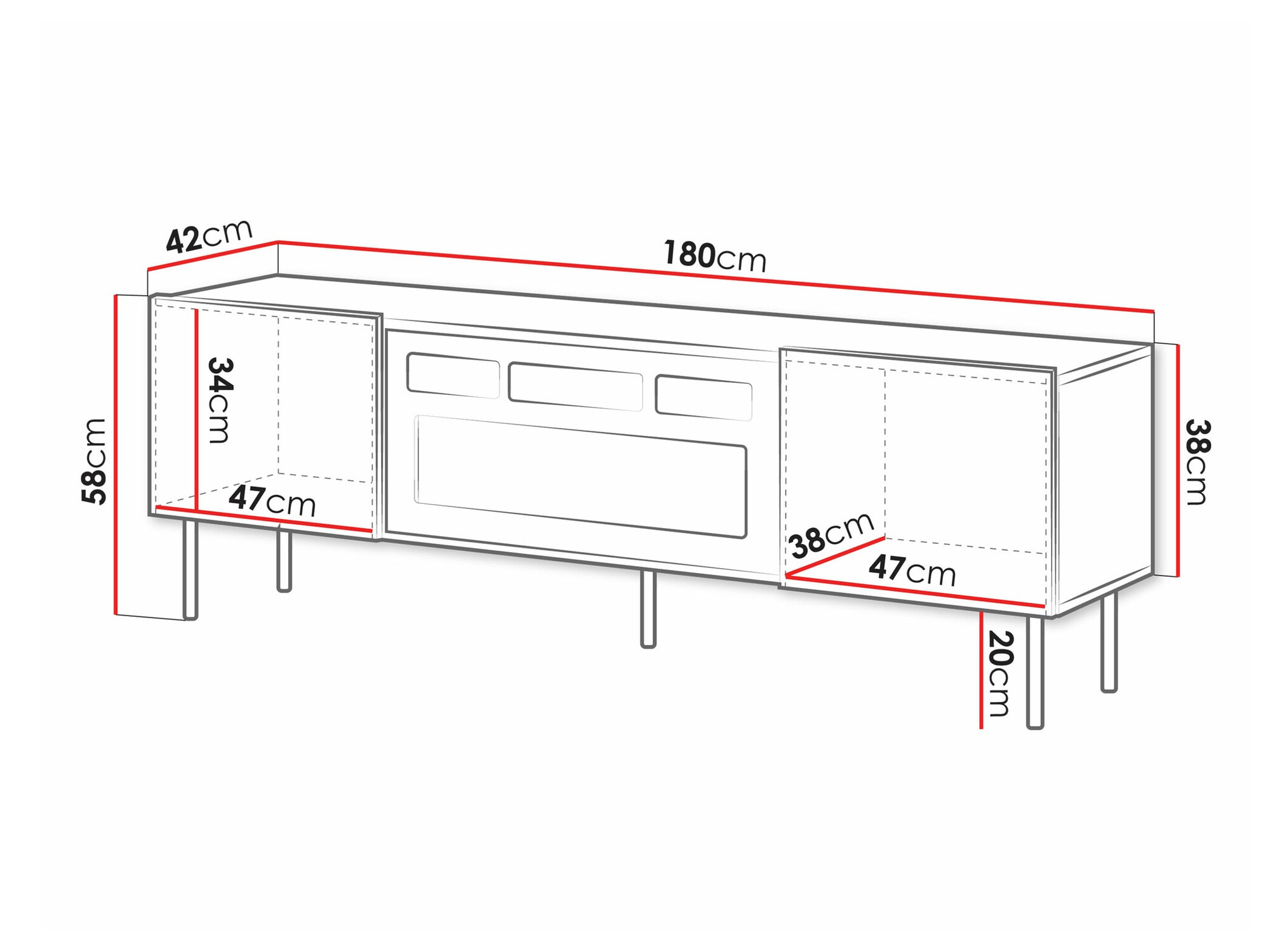 Mobile porta TV Ratio (Cachemire)