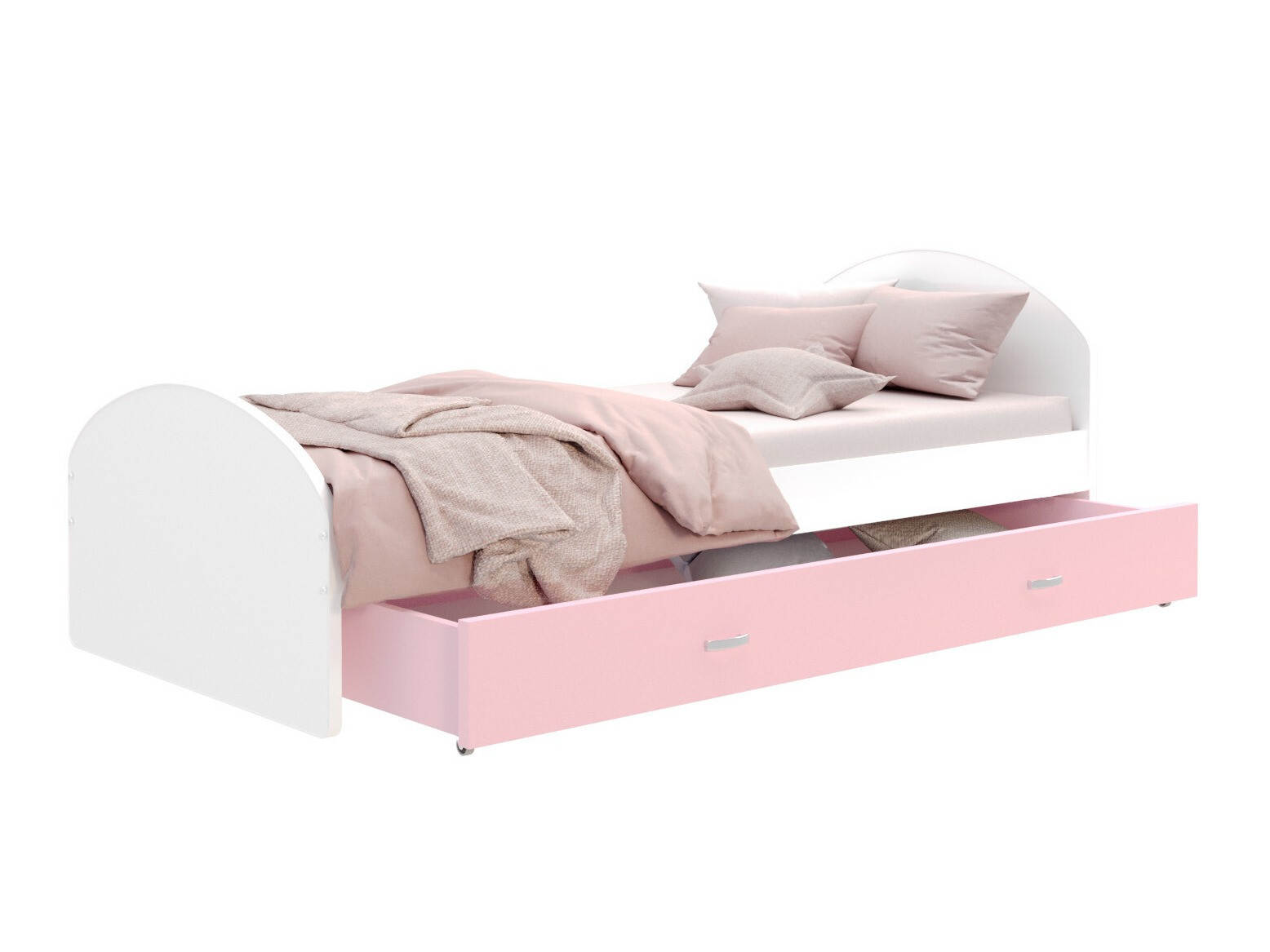 Letto Aurora 177 (Bianco + Fucsia)