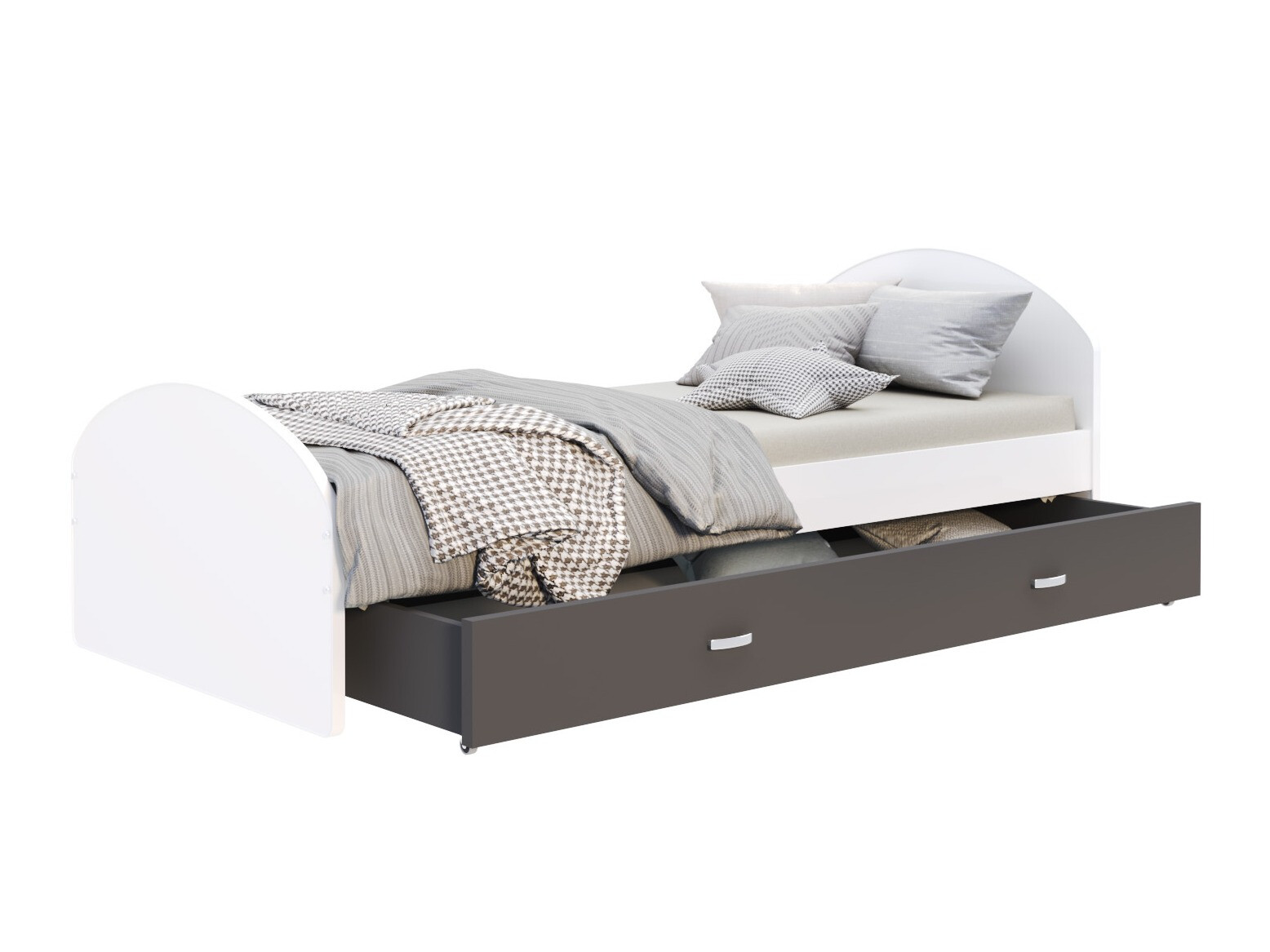 Letto Aurora 177 (Bianco + Grigio)