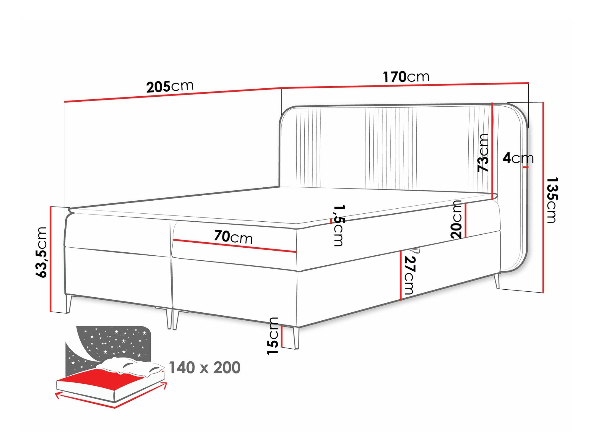 Letto continentale Sonus (Magic Velvet 2206)