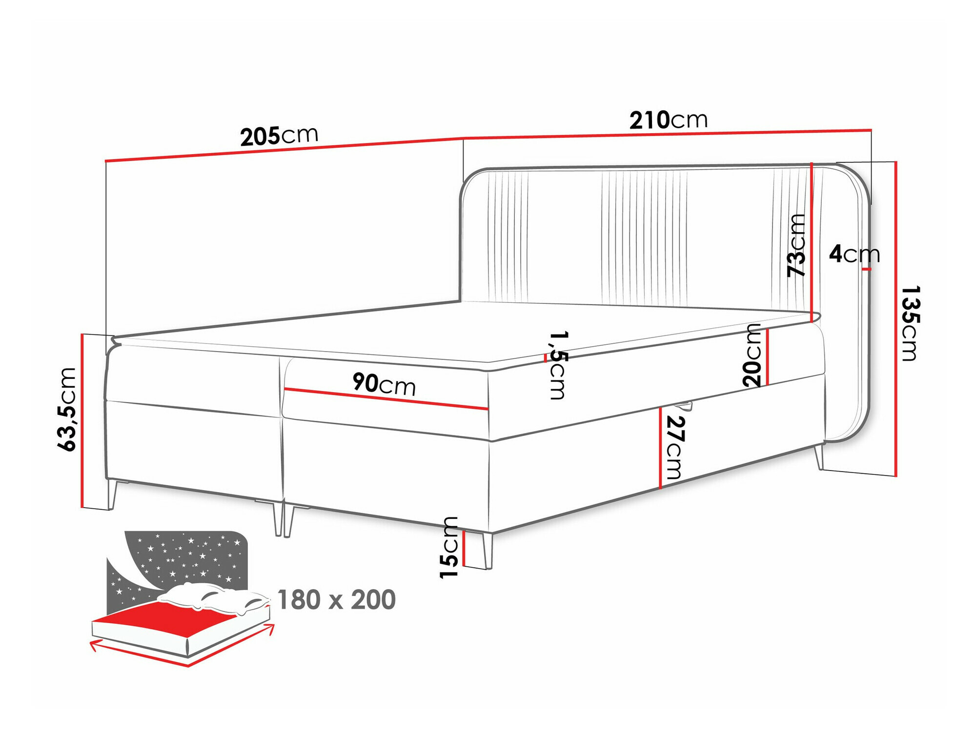 Letto continentale Sonus (Magic Velvet 2206)