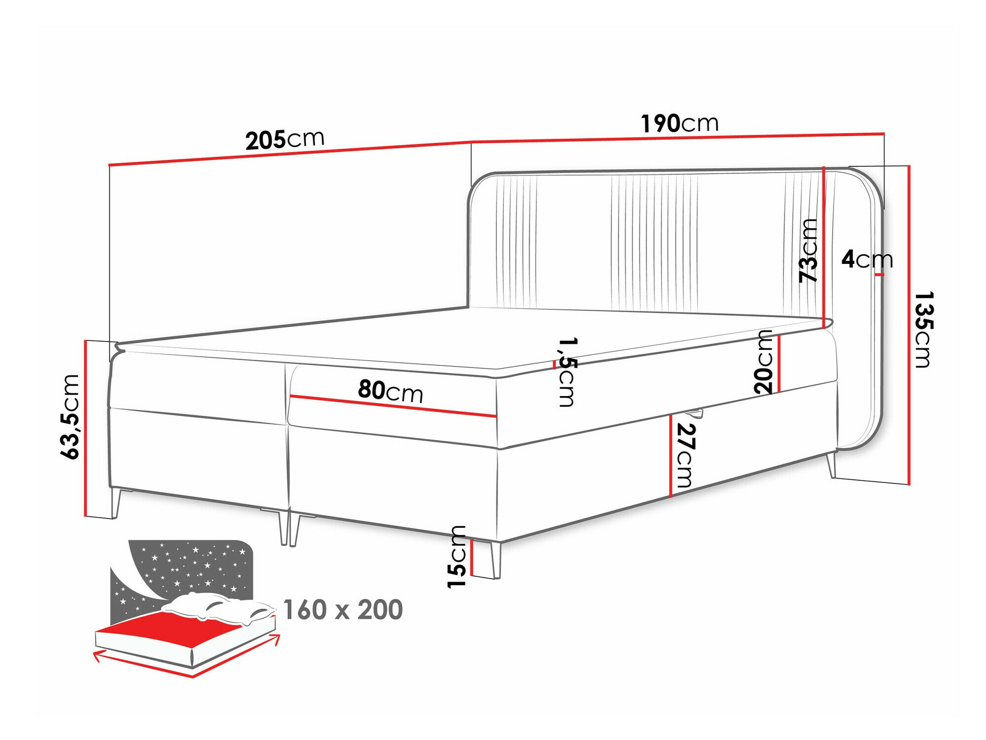 Letto continentale Sonus (Magic Velvet 2216)
