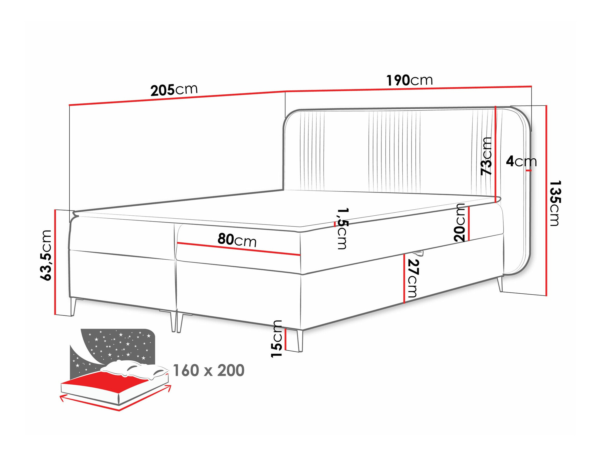 Letto continentale Sonus (Magic Velvet 2217)