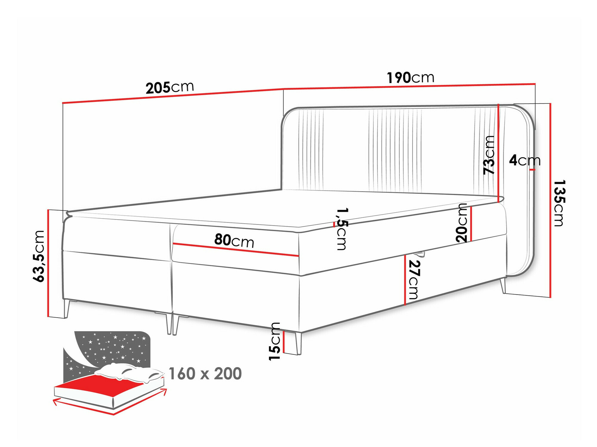 Letto continentale Sonus (Magic Velvet 2225)