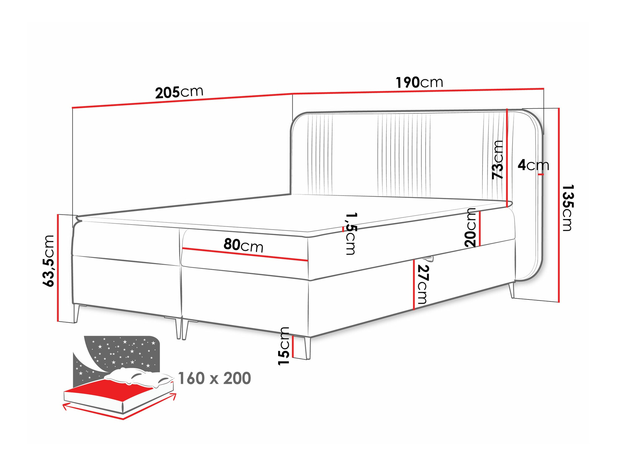 Letto continentale Sonus (Magic Velvet 2239)