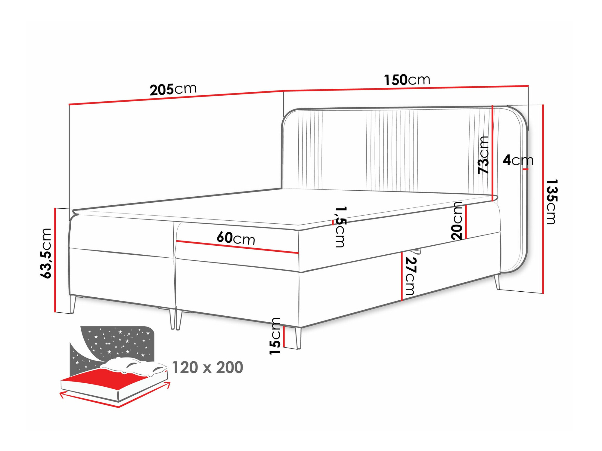 Letto continentale Sonus (Magic Velvet 2256)