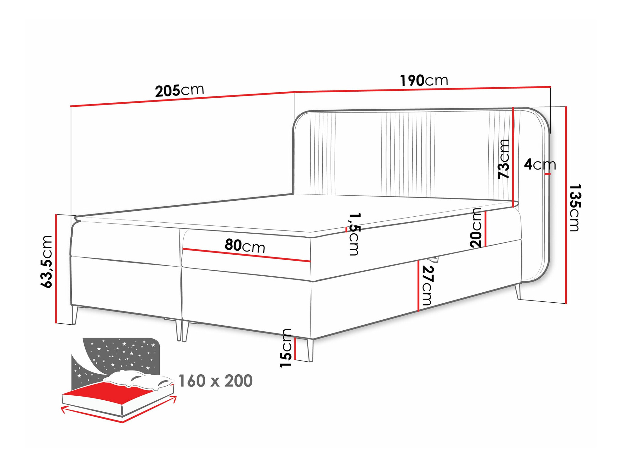 Letto continentale Sonus (Magic Velvet 2256)