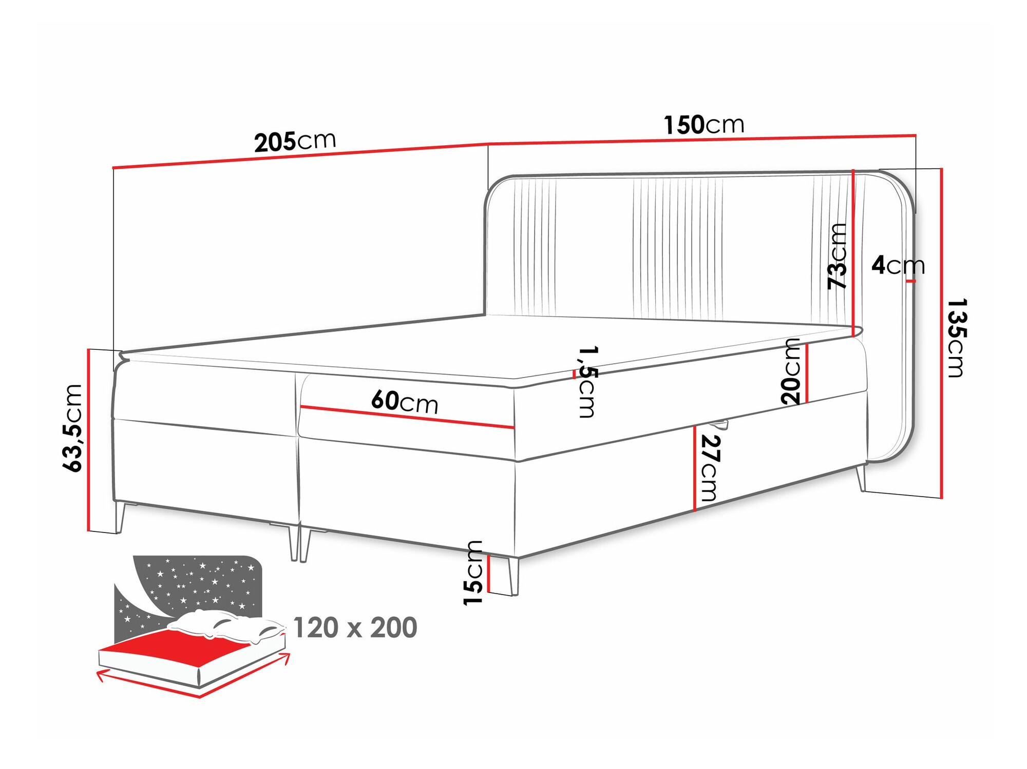 Letto continentale Sonus (Magic Velvet 2257)