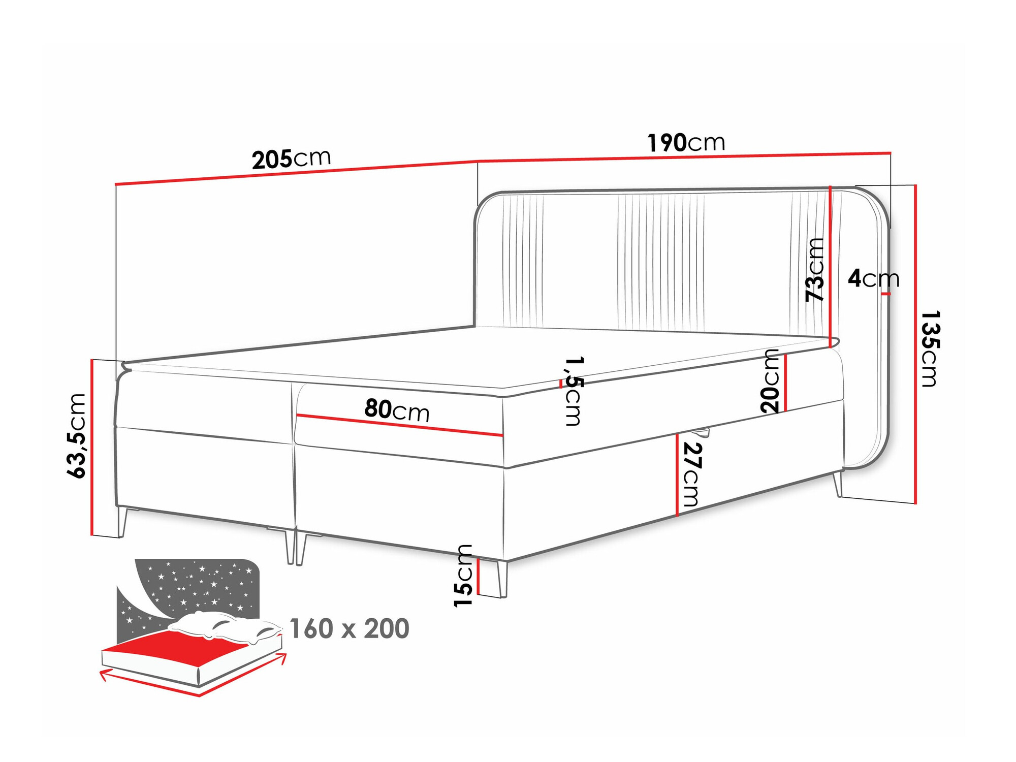Letto continentale Sonus (Magic Velvet 2257)