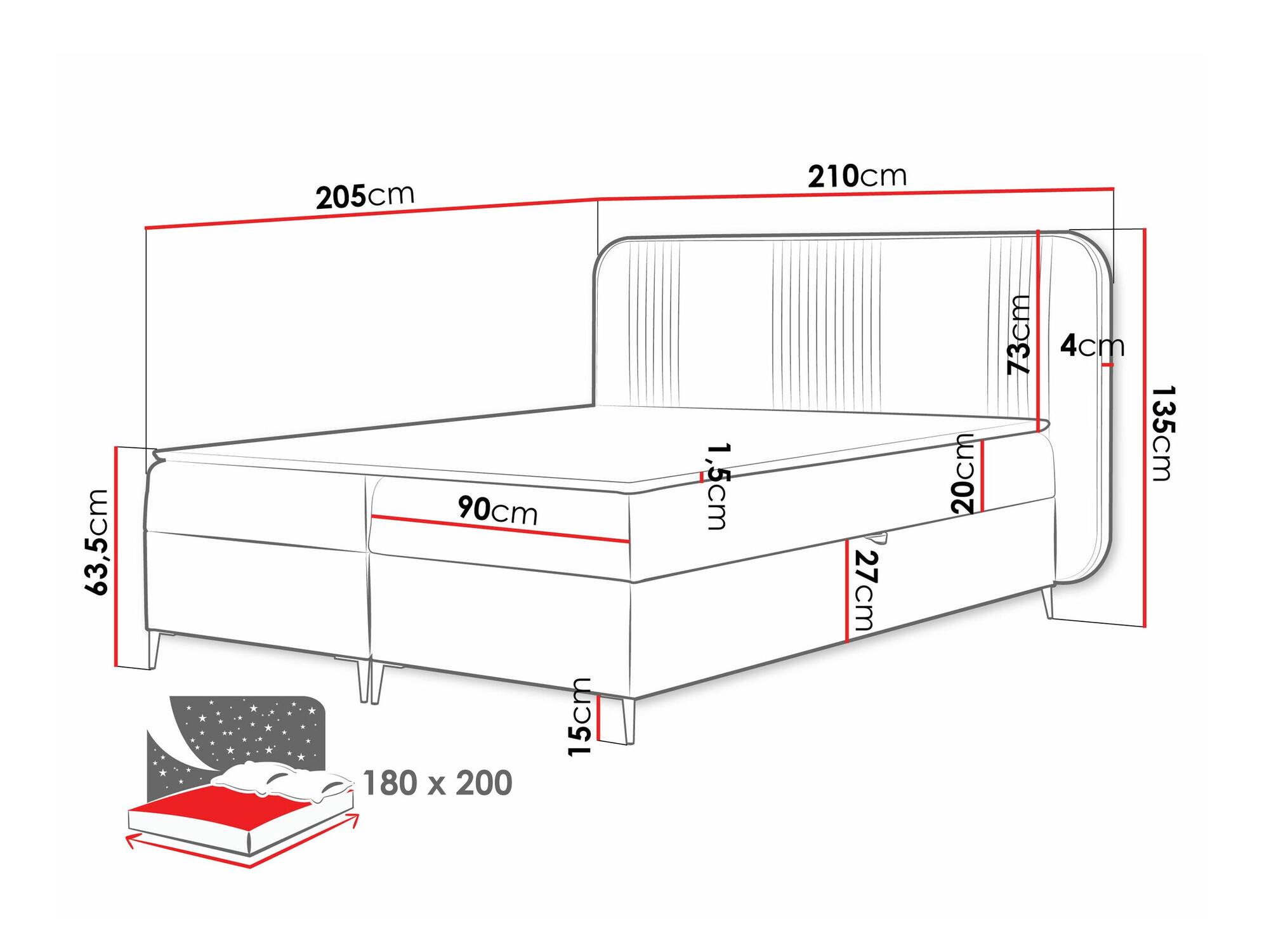 Letto continentale Sonus (Magic Velvet 2257)