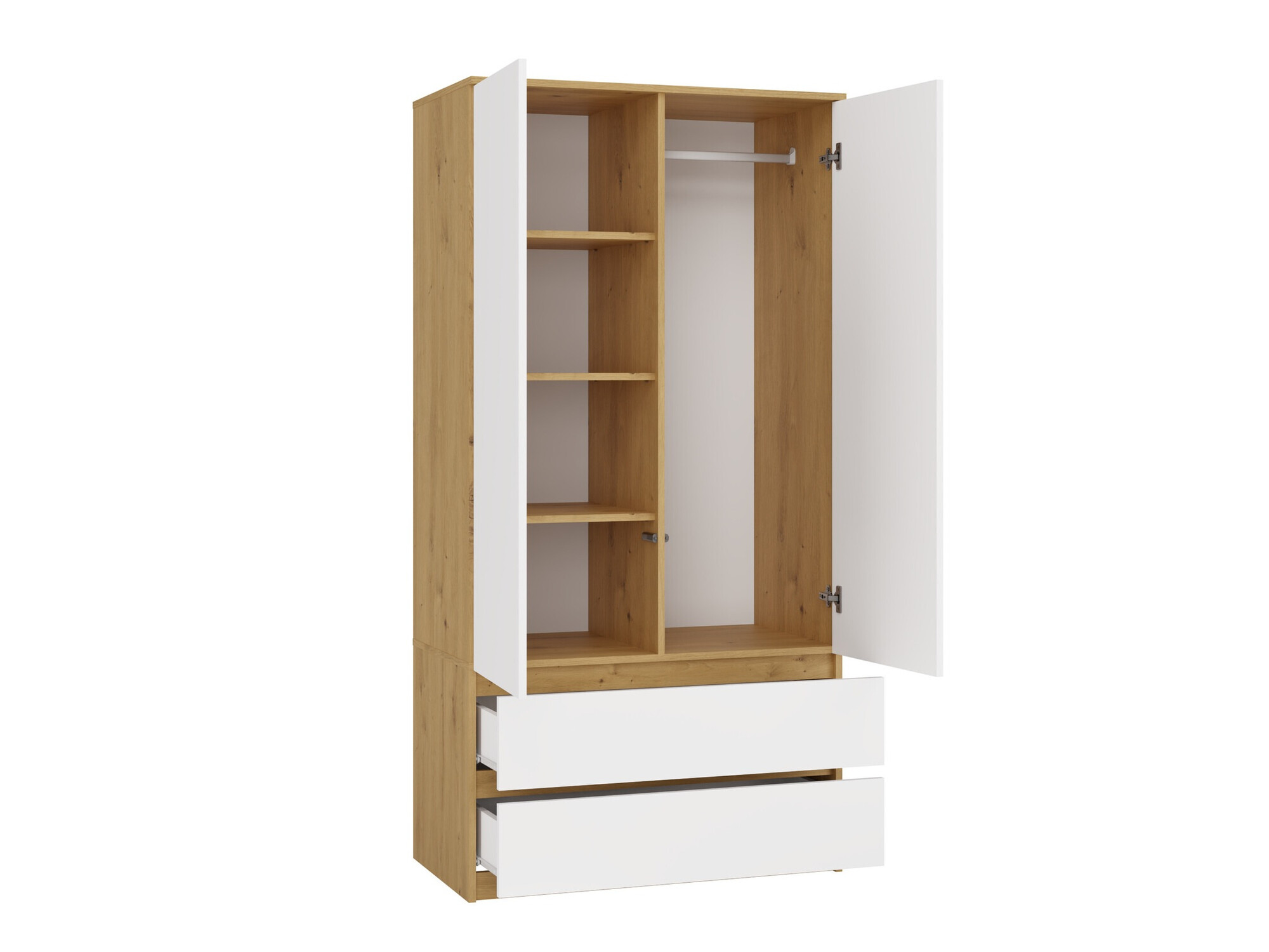 Armadio Elbvelu 116 (Rovere Artisan + Bianco)