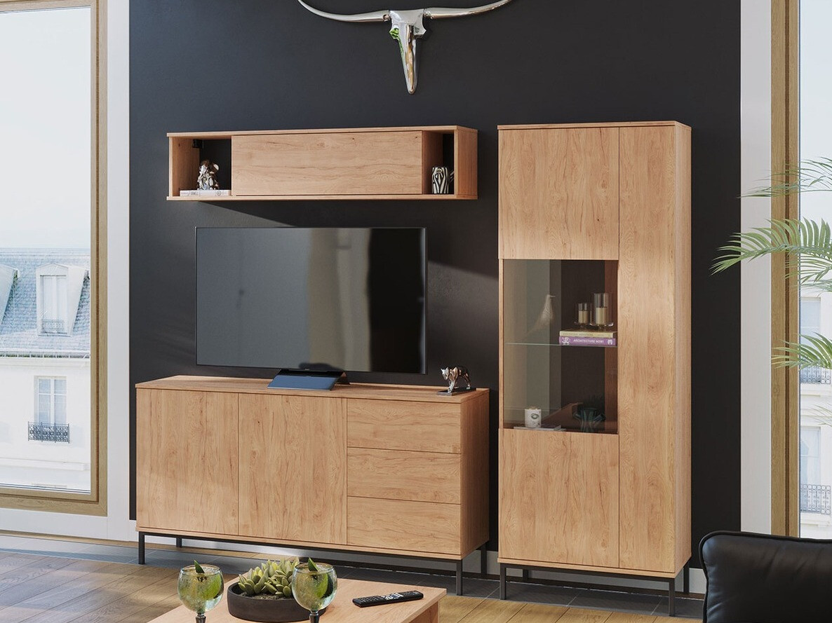 Parete attrezzata Lomsore 110 (Luminoso legno)