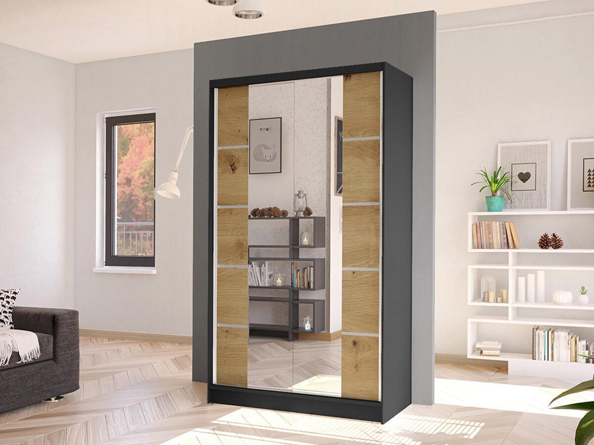 Armadio Closico Fractor V (Nero + Rovere Artisan)