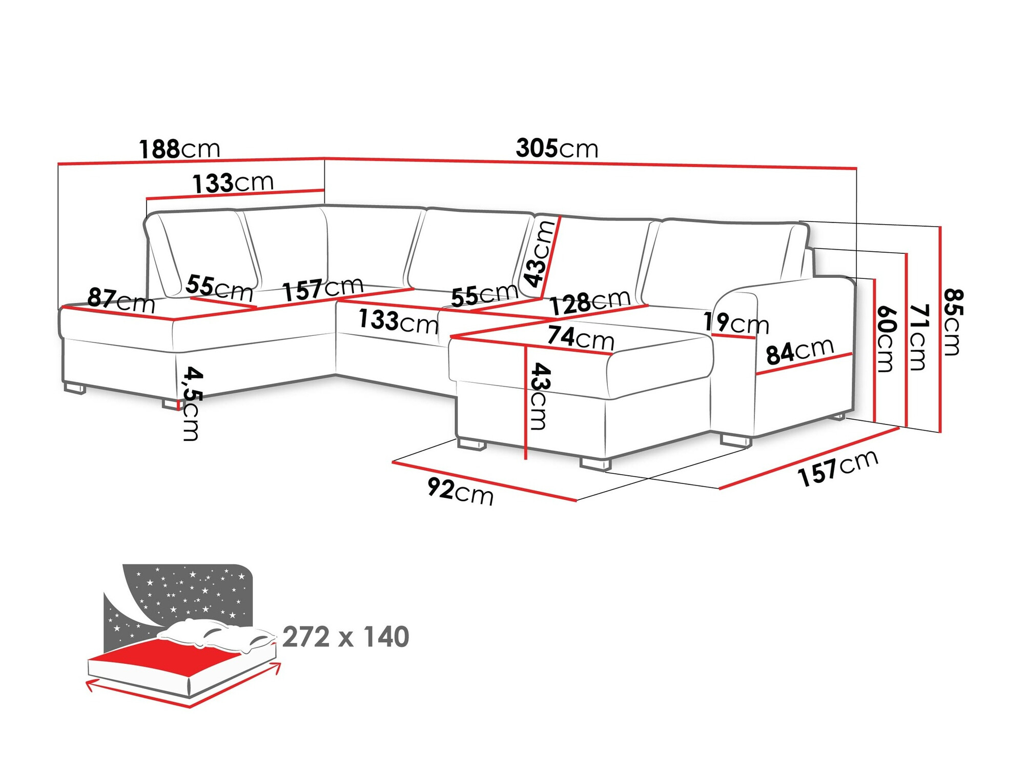 Divano angolare Comfivo Flumen (Twist 23)