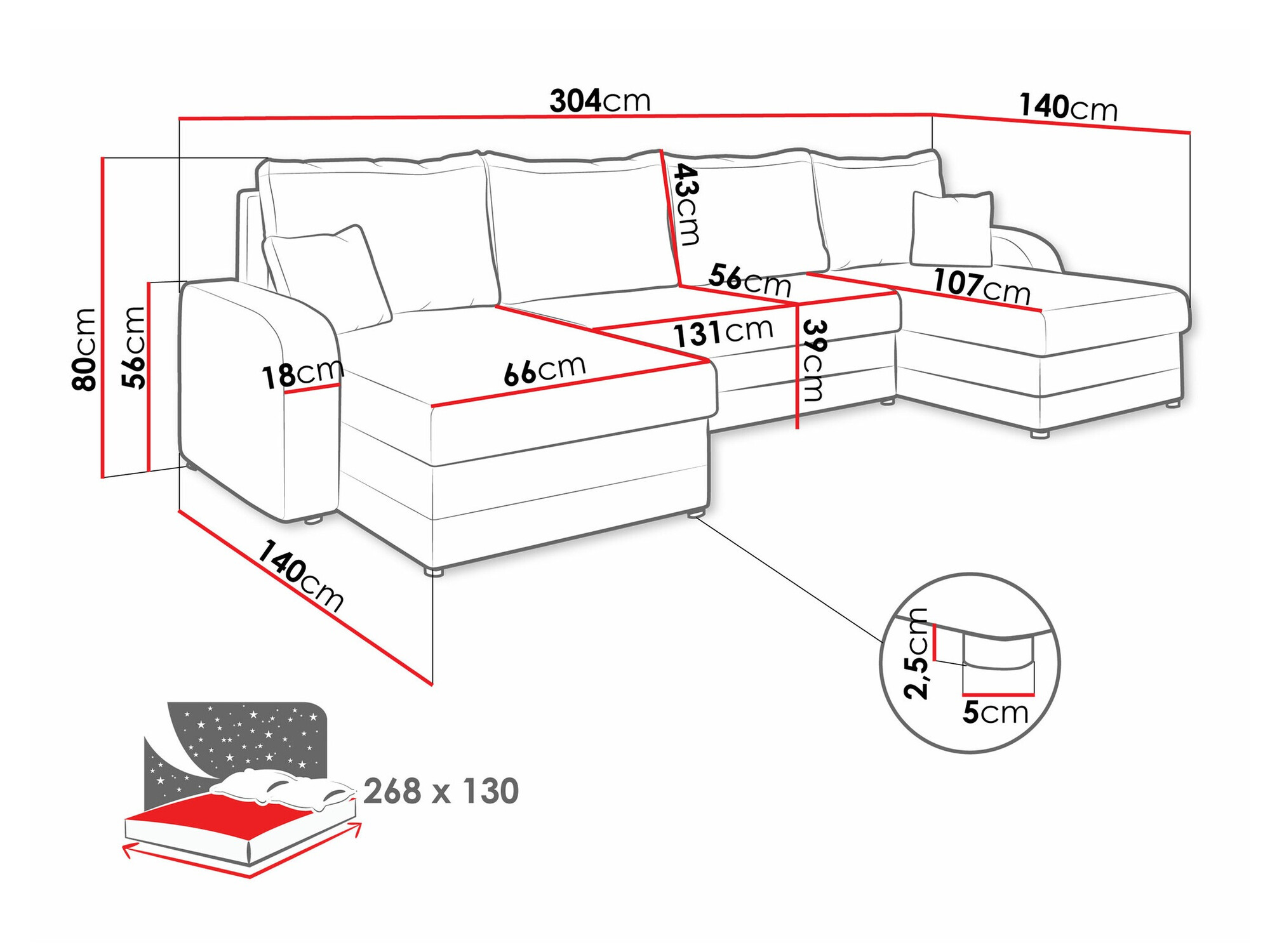 Divano angolare Comfivo Melissa III (Manila 18 + Manila 16)