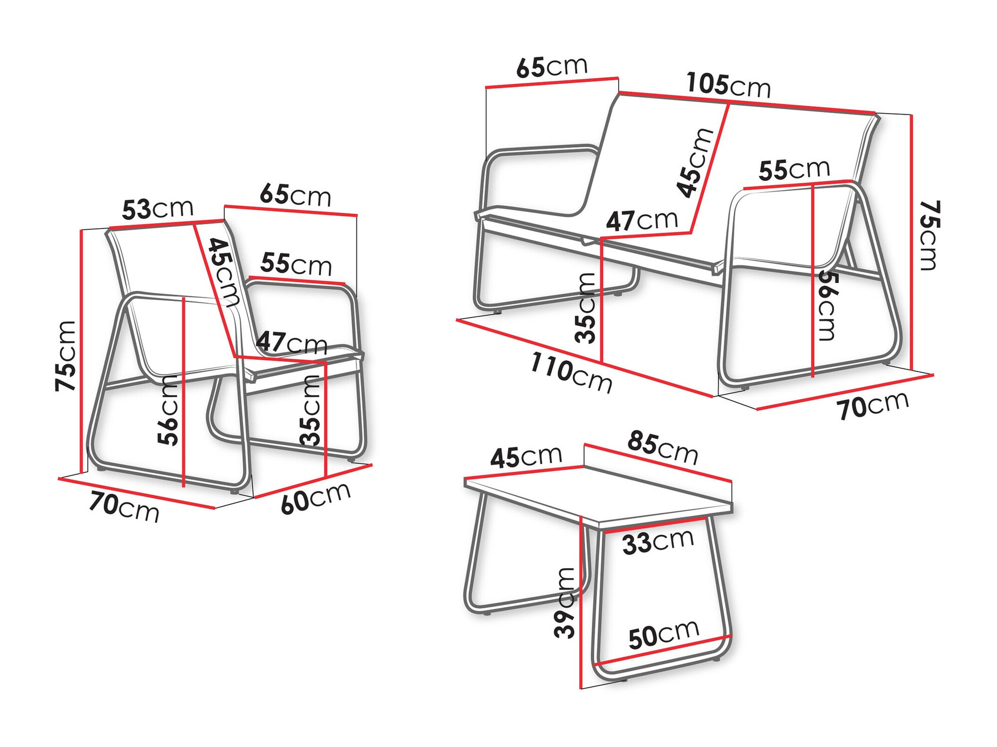Mobili da giardino Epulitas (Antracite)