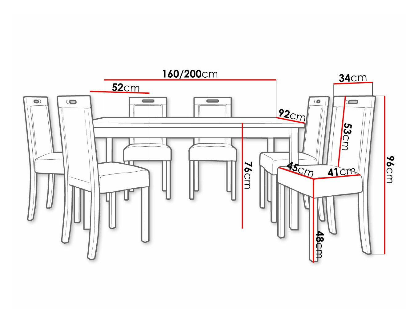 Set sala da pranzo Victorville 308 (Hygge 91)