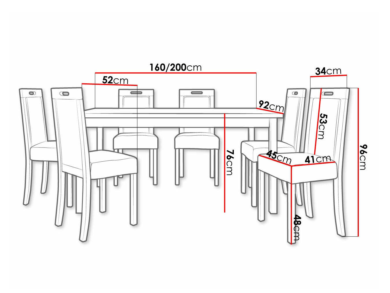 Set sala da pranzo Victorville 308 (Noce)