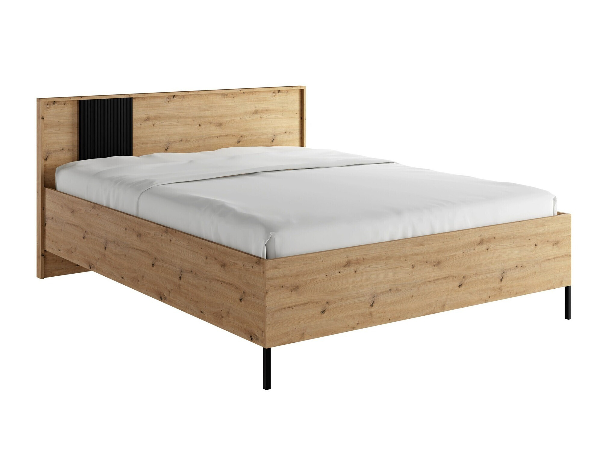 Letto Lunole 105 (Rovere Artisan + Nero)