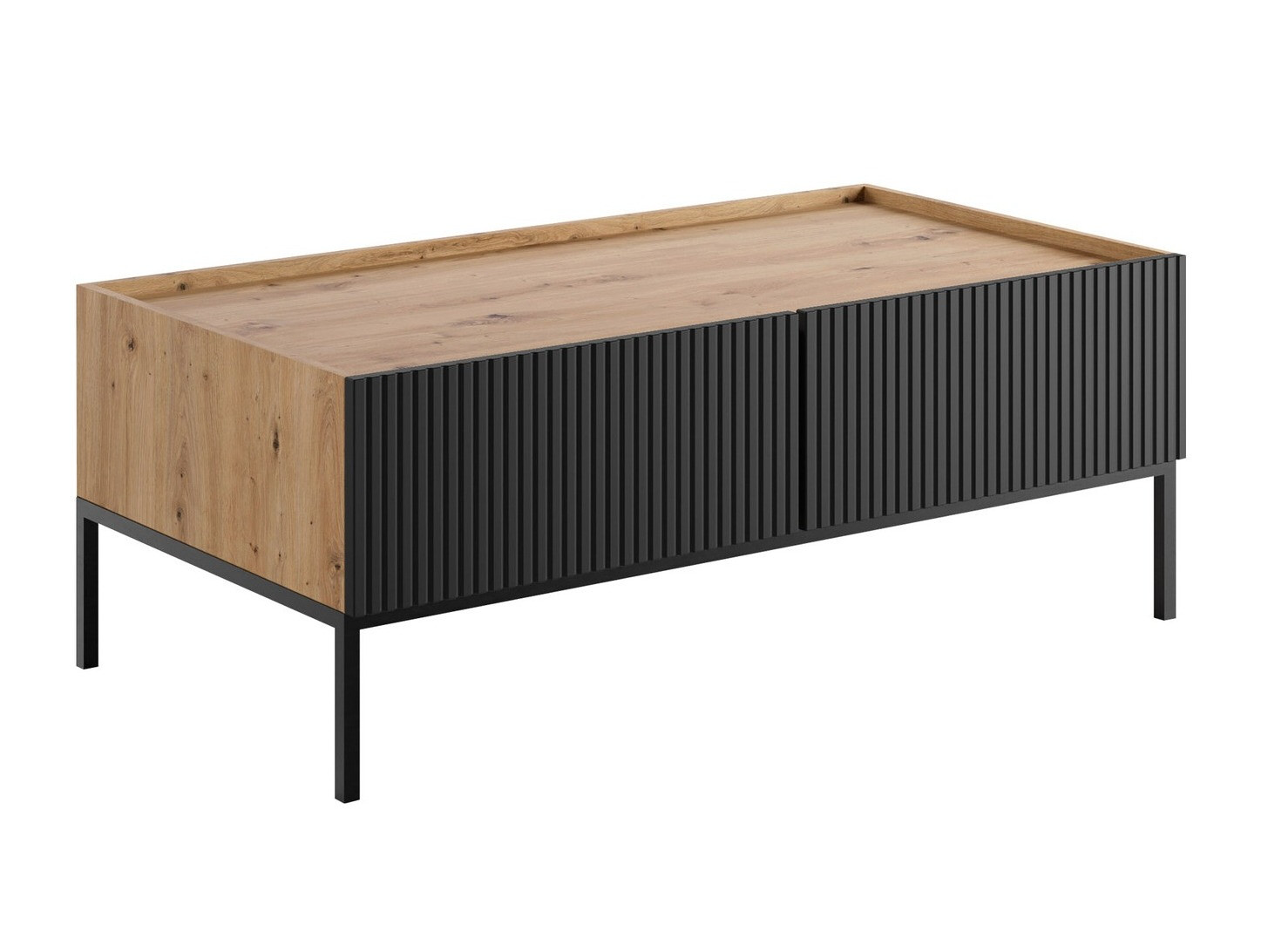 Tavolino da caffè Lunole 104 (Rovere Artisan + Nero)