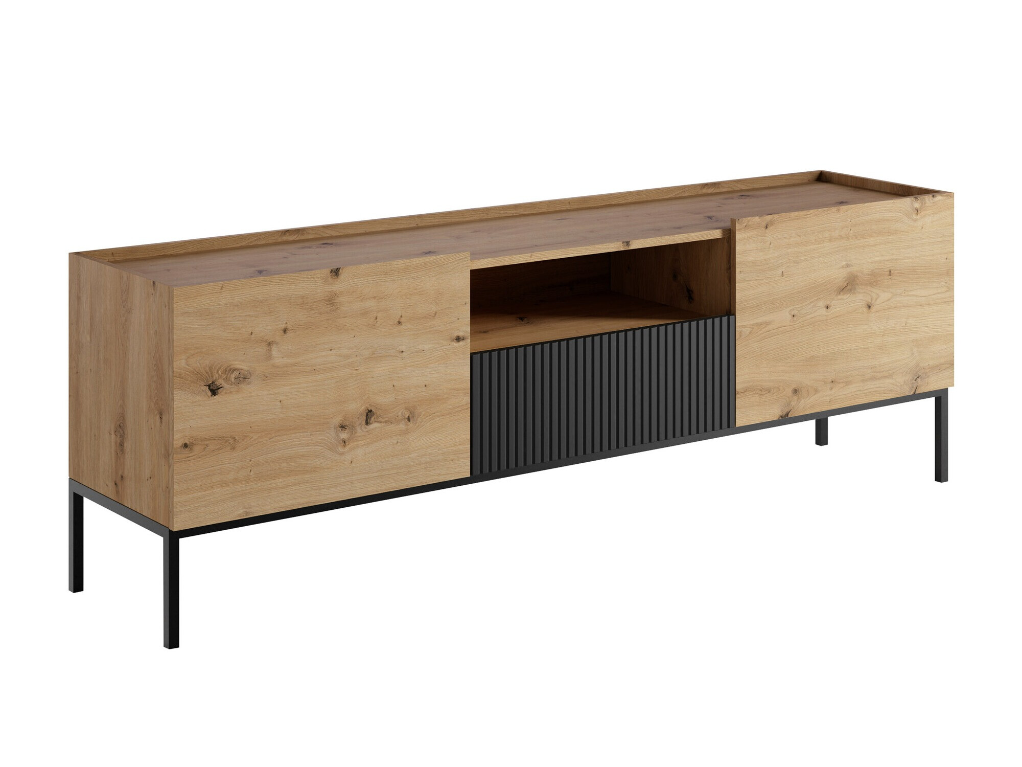 Mobile porta TV Lunole 109 (Rovere Artisan + Nero)