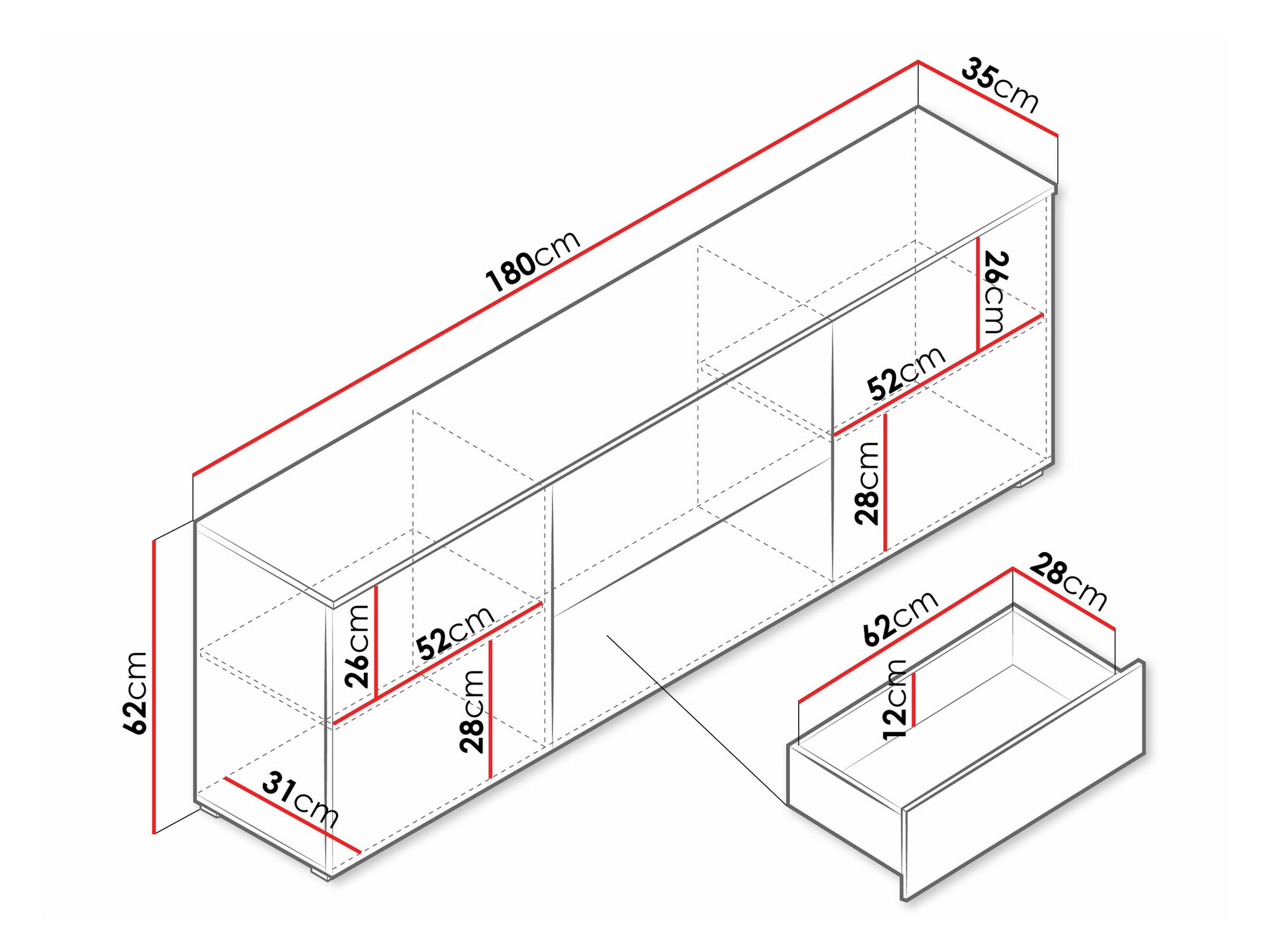 Mobile porta TV Sarasota 190 (Grafite)