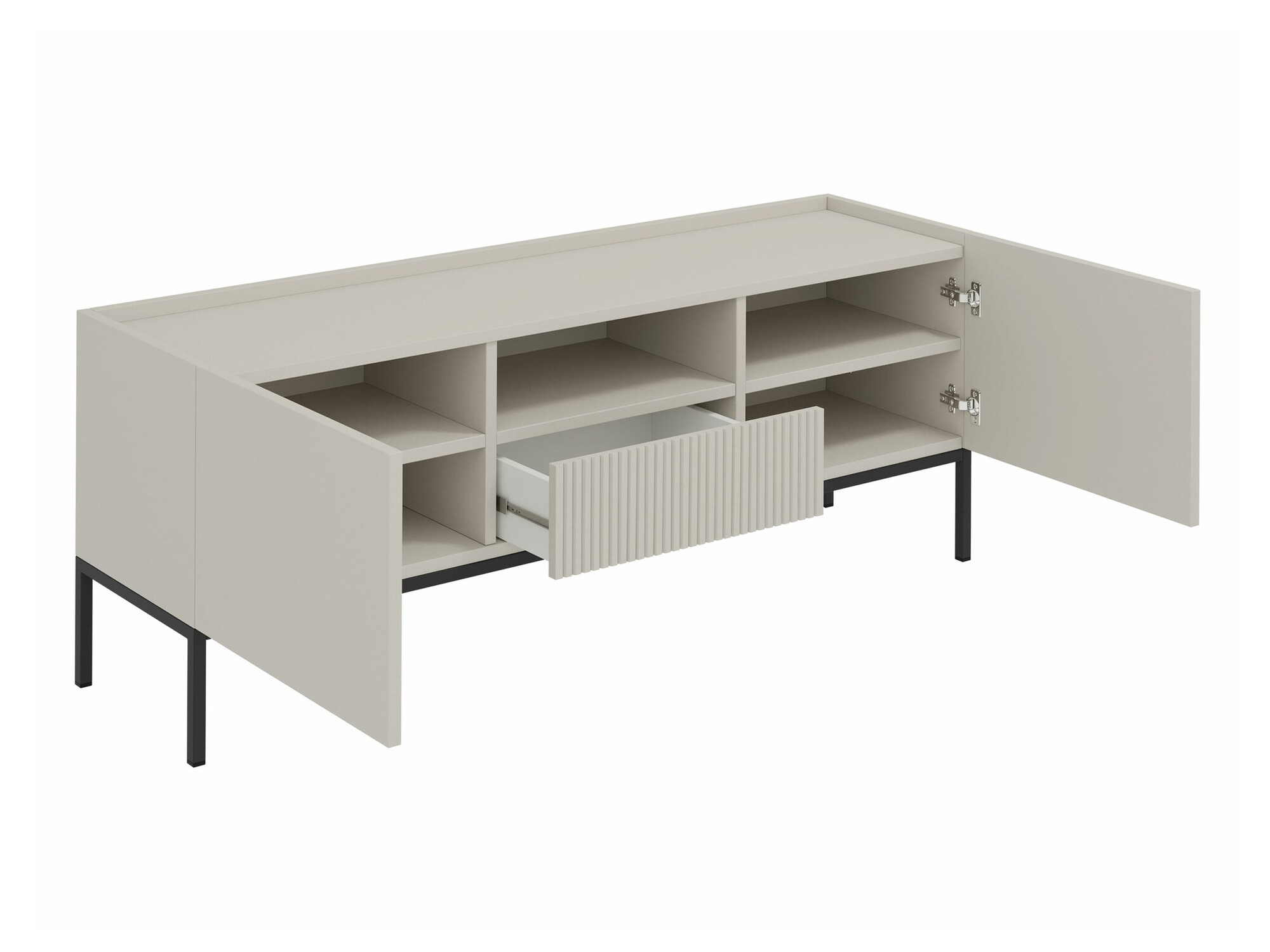 Parete attrezzata Lunole 110 (Rovere Artisan + Nero)