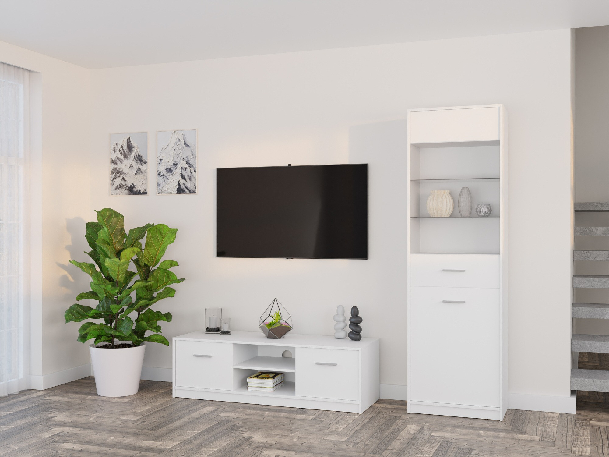 Parete attrezzata Novsore 161 (Bianco)