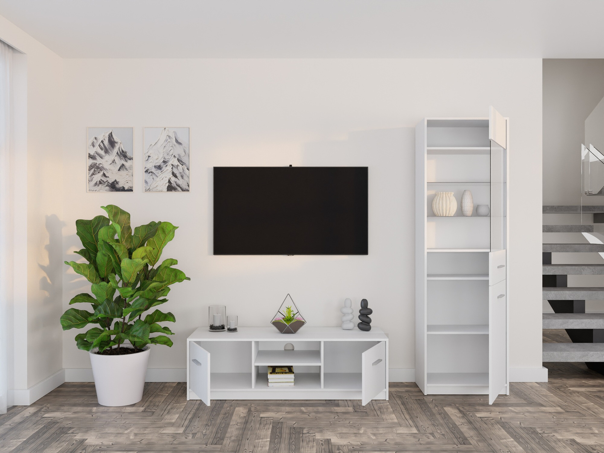 Parete attrezzata Novsore 161 (Bianco)