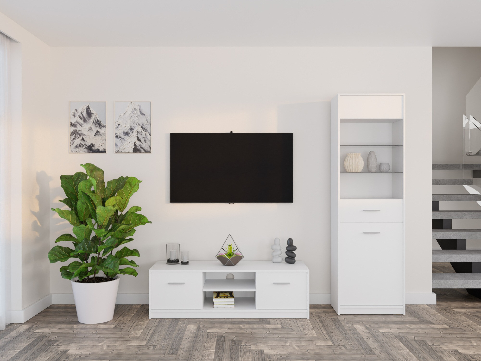 Parete attrezzata Novsore 161 (Bianco)