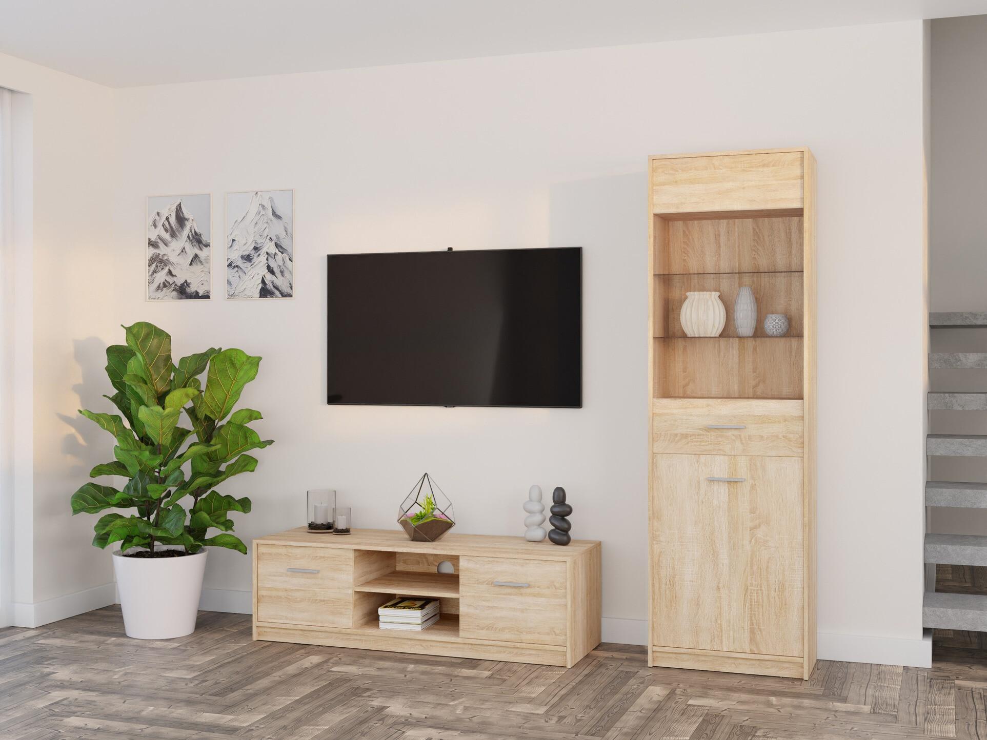 Parete attrezzata Novsore 161 (Sonoma quercia)