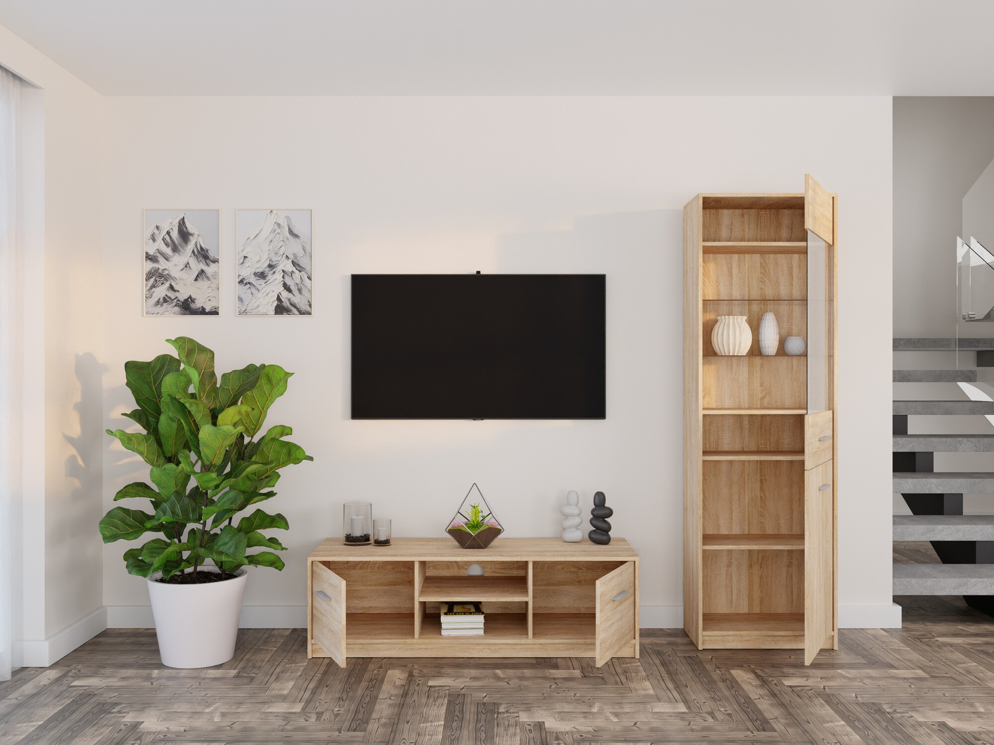 Parete attrezzata Novsore 161 (Sonoma quercia)