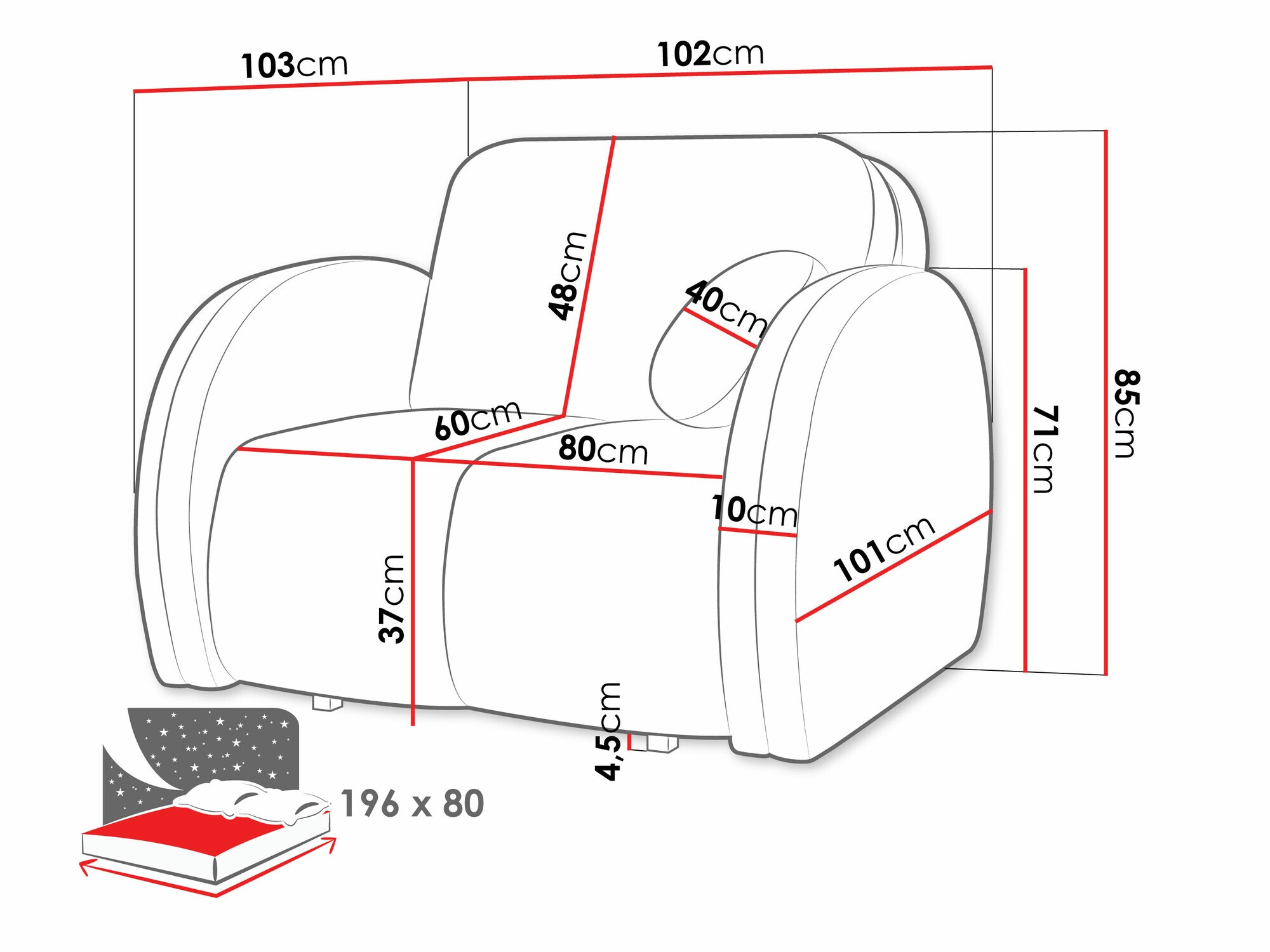 Poltrona Citral I (Velo 623)