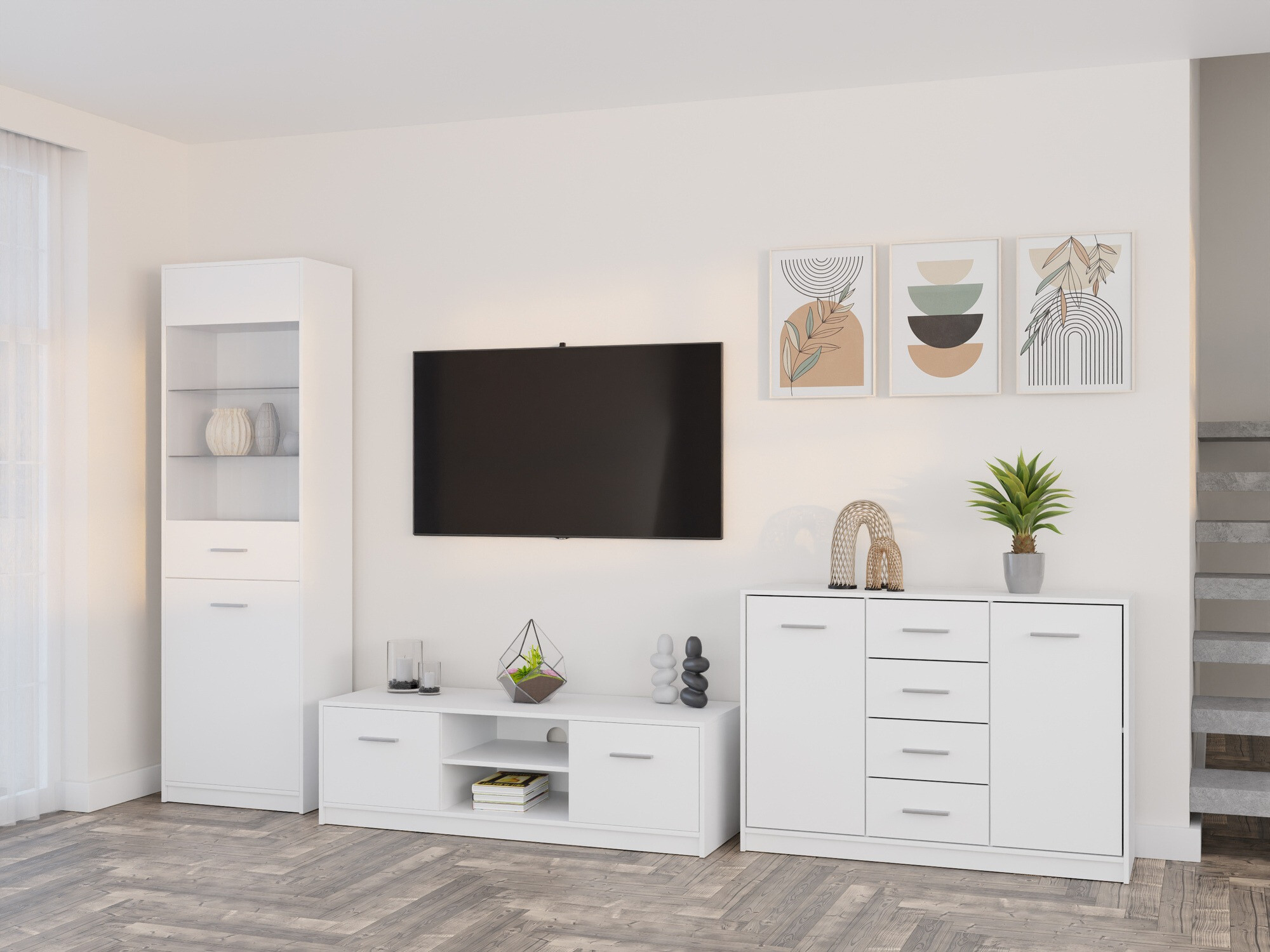 Parete attrezzata Novsore 162 (Bianco)