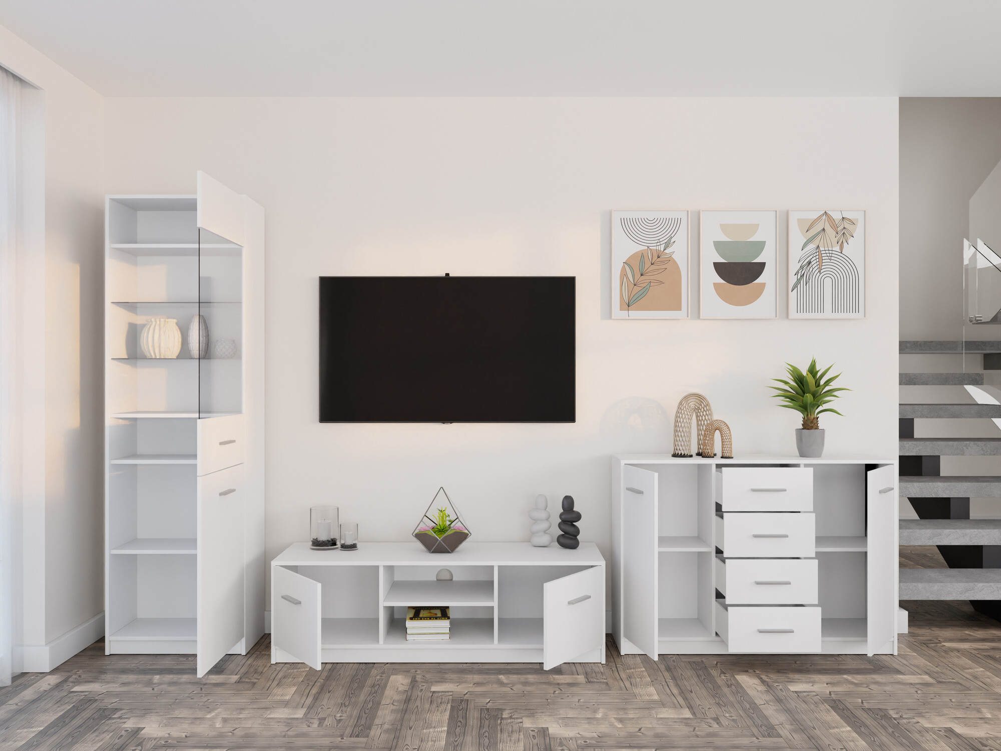 Parete attrezzata Novsore 162 (Bianco)