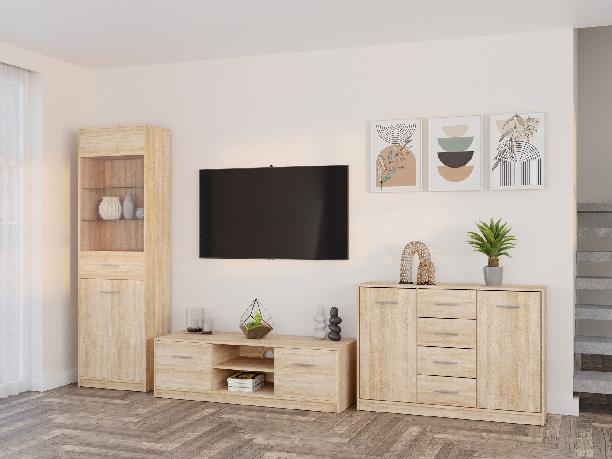 Parete attrezzata Novsore 162 (Sonoma quercia)