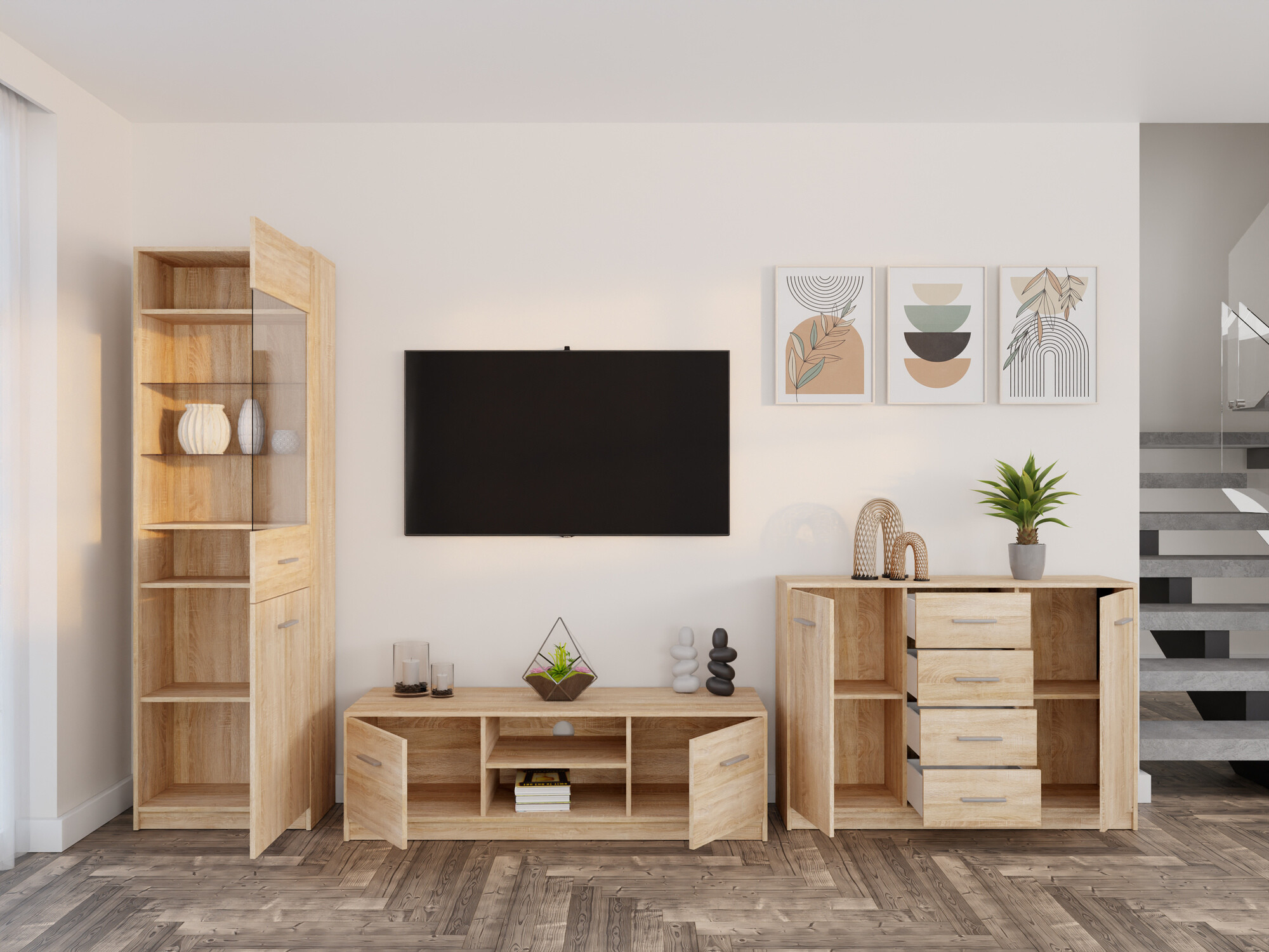 Parete attrezzata Novsore 162 (Sonoma quercia)