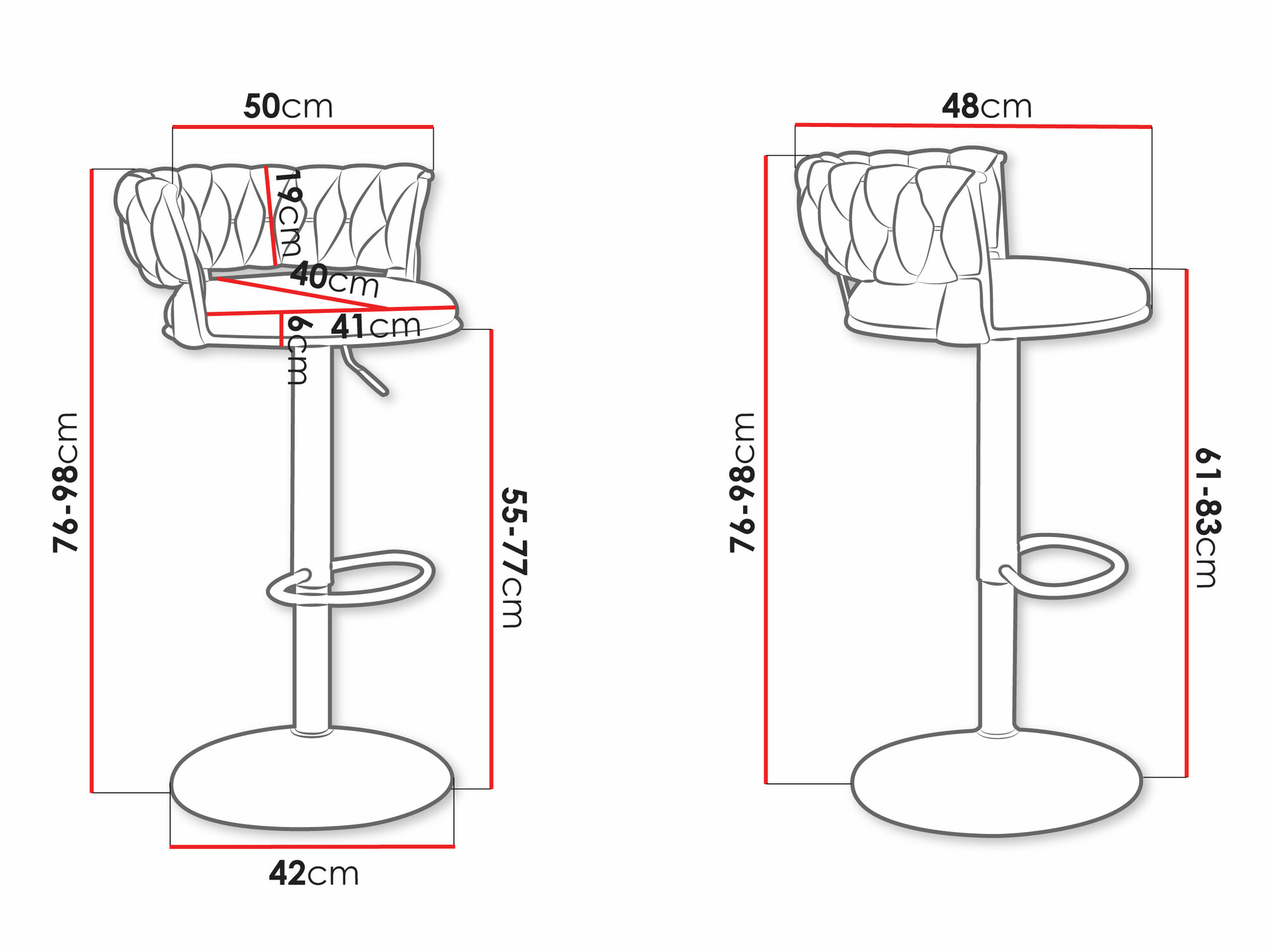 Sgabello da bar Comfivo Hilaritas III (Argento + Grigio)