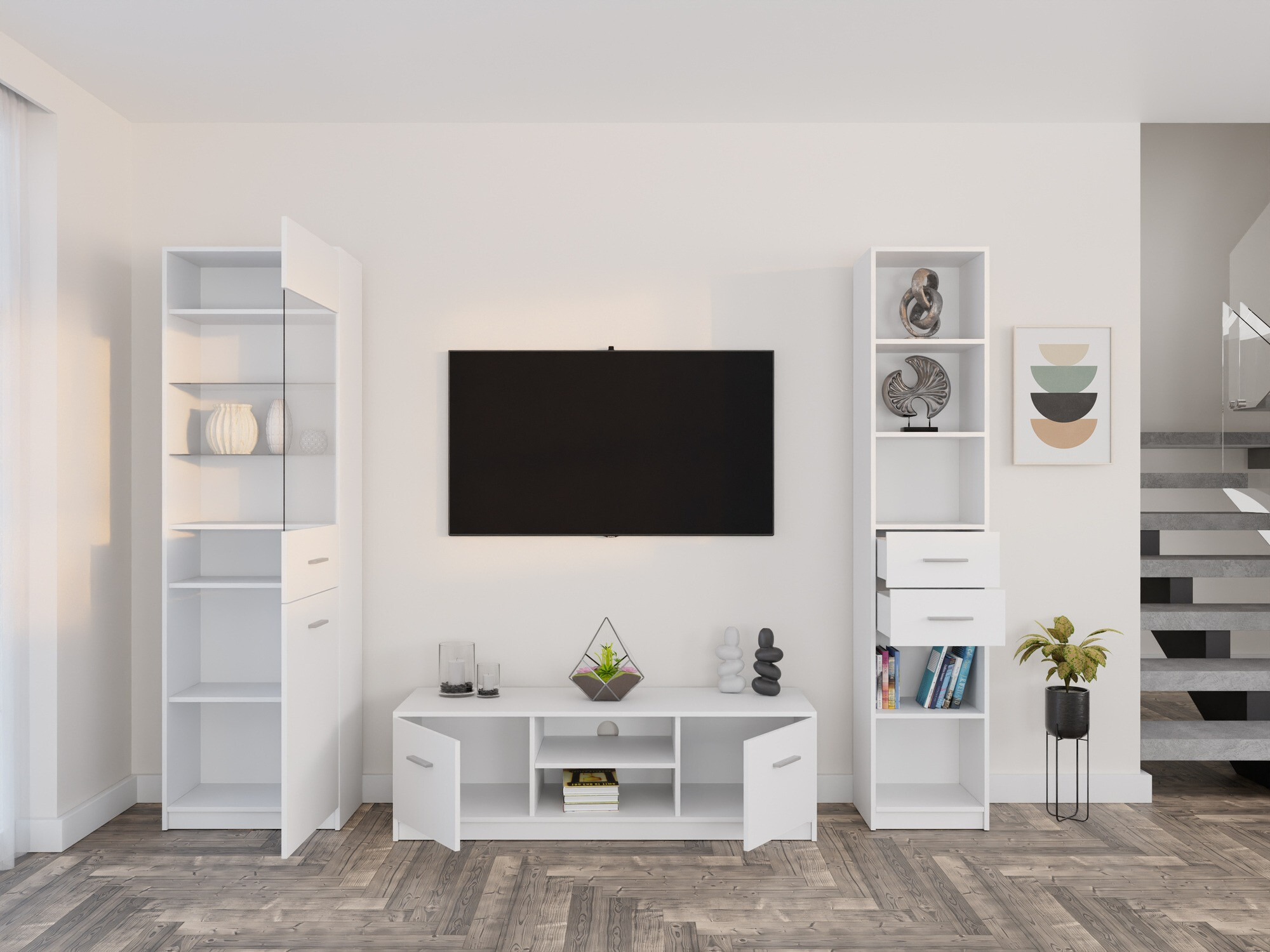 Parete attrezzata Novsore 163 (Bianco)