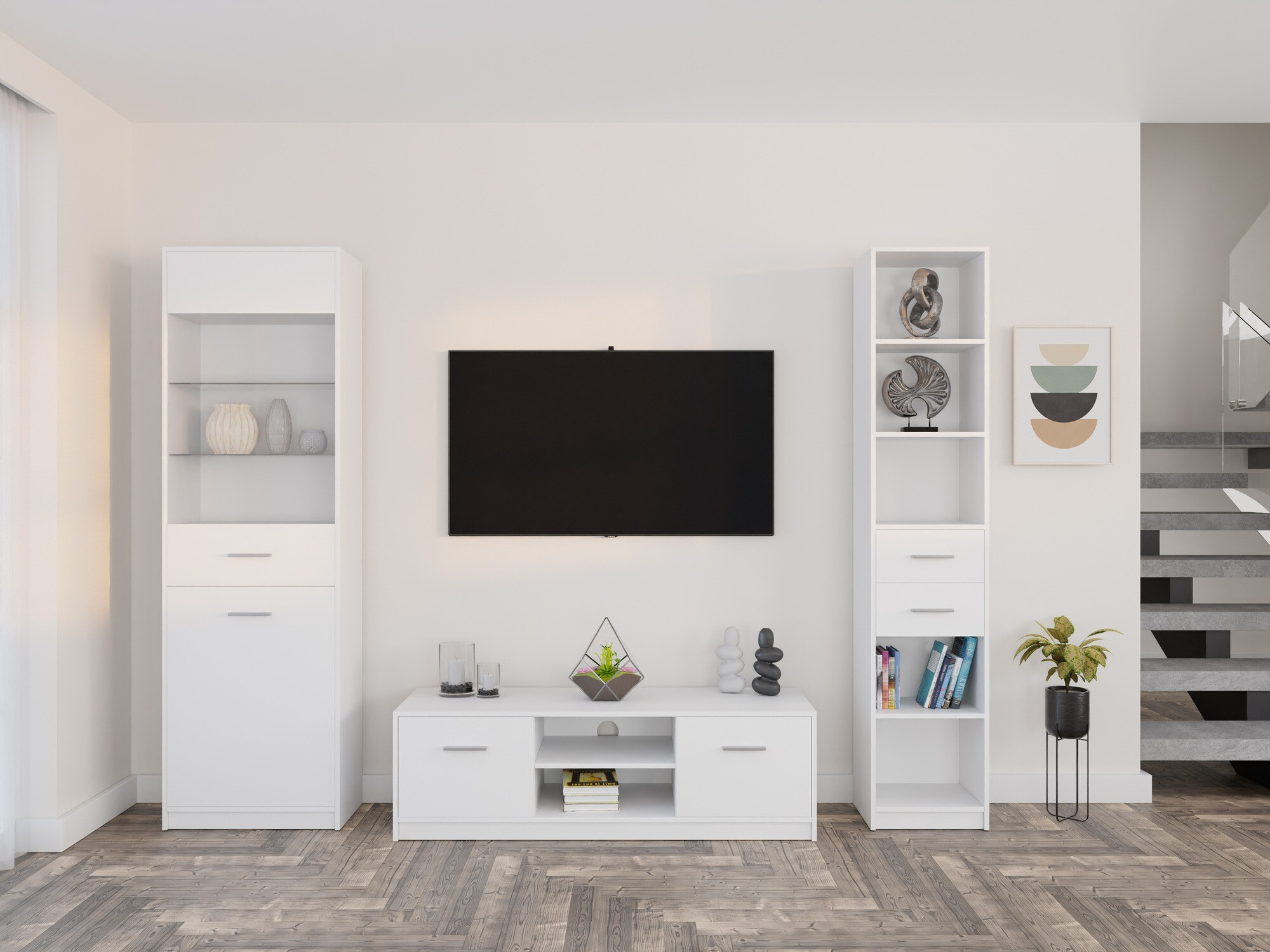 Parete attrezzata Novsore 163 (Bianco)